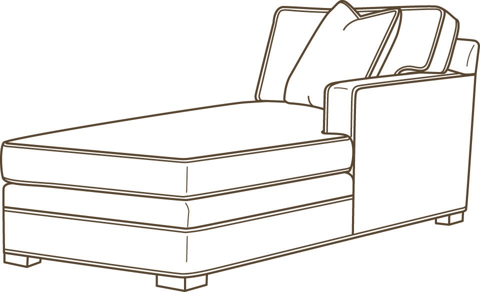 Lee Industries Leather One Arm Chaise L5285-85RF