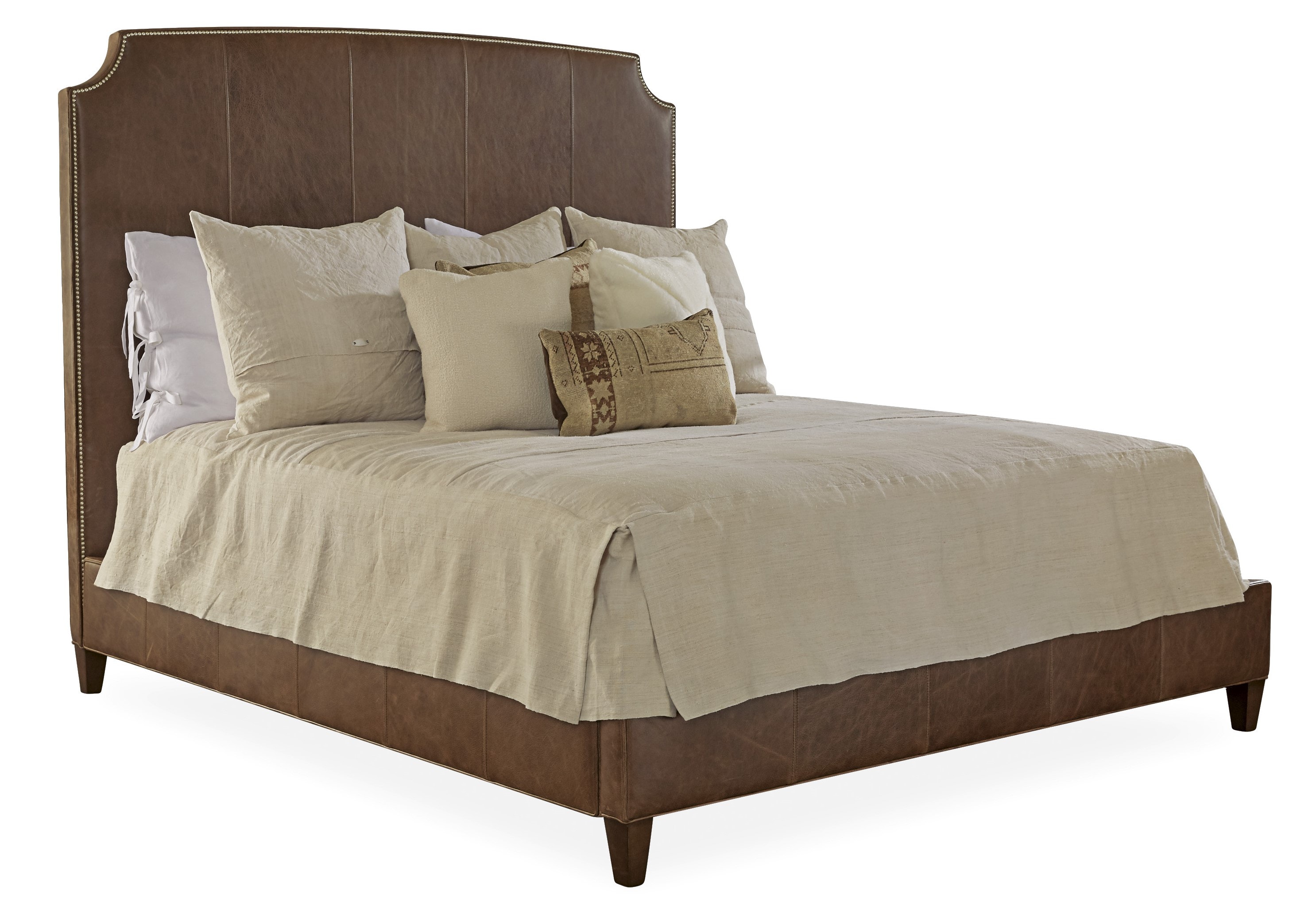 Lee Industries Leather Cut Corner Headboard And Footboard - King LC2-66TP6T