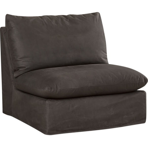 Lee Industries Leather Slipcovered Swivel Chair LS1496-01SW