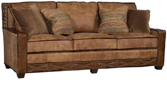 King Hickory Savannah Leather Fabric Sofa 1000-BWN-LF