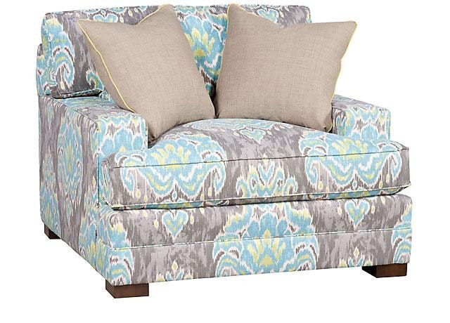 King Hickory Casbah Fabric Chair And Half With Track Arm, Loose Border Back, Modern Leg, And Fabric 1101-TBM-F