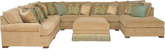 King Hickory Casbah Left Arm Facing One Arm Chair With Panel Arm, Loose Border Back, Modern Leg, And Leather/Fabric 1112-PBM-LF