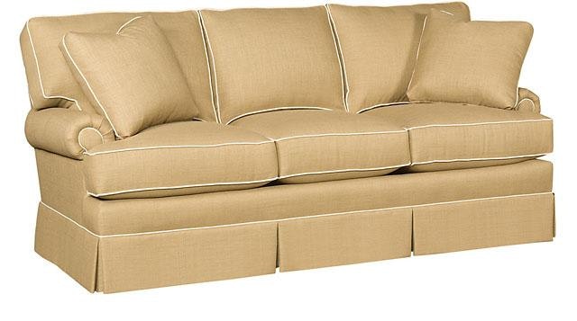 King Hickory Kelly Fabric Sofa With Panel Arm, Box Attached Back, Skirt, And Fabric 1200-PBS-F