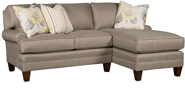 King Hickory Kelly Left Arm Facing One Arm Sofa With Panel Arm, Box Attached Back, Modern Leg, And Fabric 1252-PBM-F