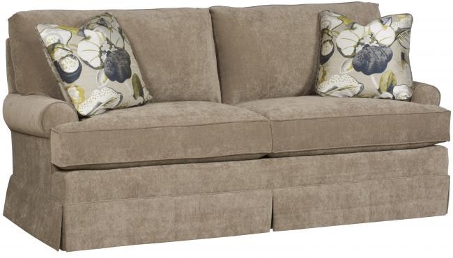 King Hickory Kelly Studio Sofa With Panel Arm, Box Attached Back, Modern Leg, And Fabric 1285-PBM-F