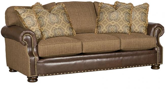 King Hickory Easton Leather/Fabric Sofa 1600-LF