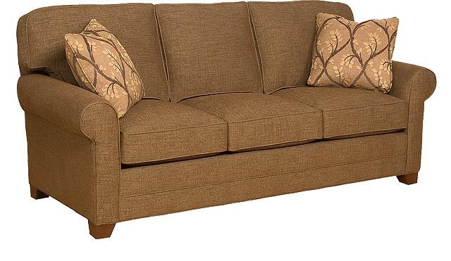 King Hickory Bentley Queen Sleeper With Panel Arm, Attached Back, Bun Foot, And Leather 4440-PAB-L