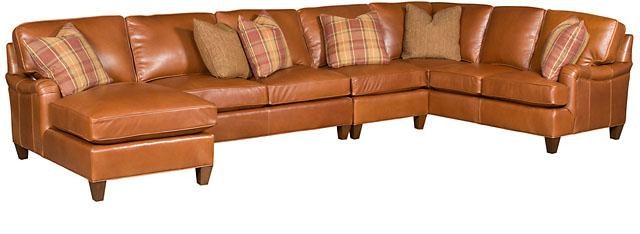 King Hickory Chatham Left Arm Facing One Arm Chaise With English Arm, Attached Back, Modern Leg, And Fabric 5982-EAM-F
