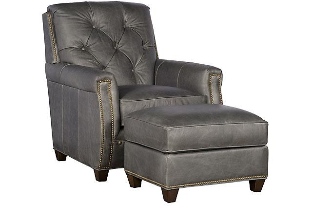 King Hickory Wyatt Leather Ottoman C34-08-L