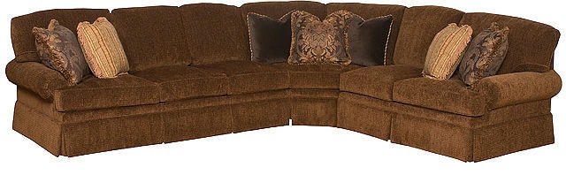 King Hickory Highland Park Left Arm Facing One Arm Sofa With Panel Arm, Loose Back, Modern Leg, And Leather/Fabric 9252-PBM-LF