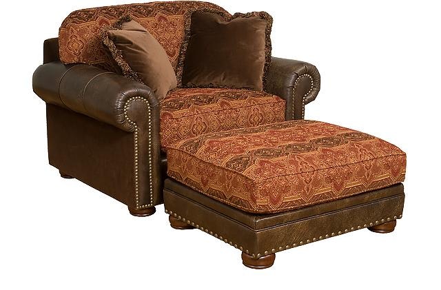 King Hickory Ricardo Leather/Fabric Chair And Half 9901-LF