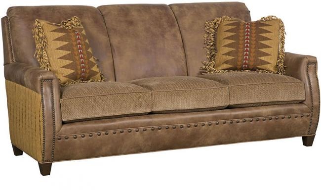 King Hickory Grant Leather/Fabric Sofa C19-00-LF
