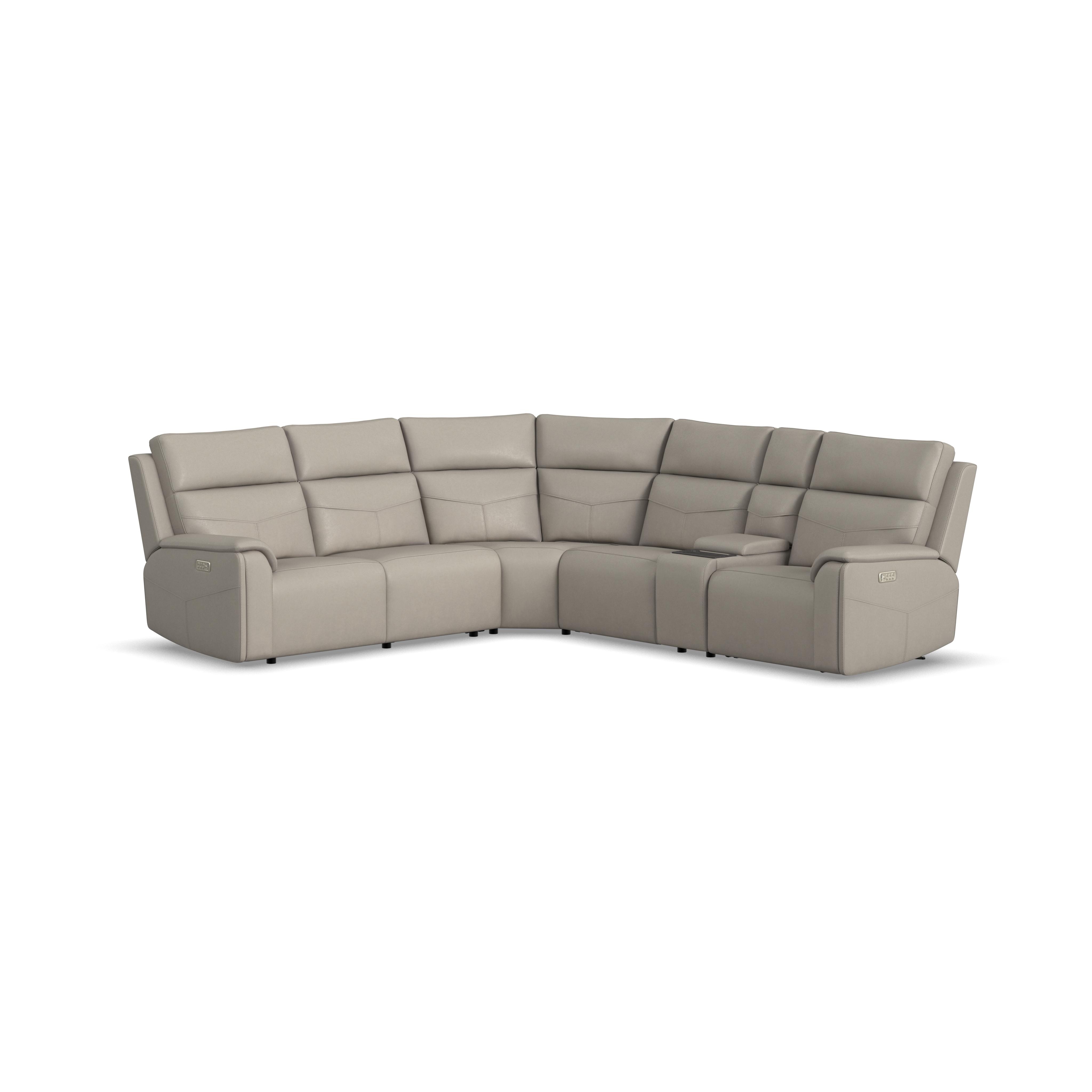 Flexsteel Power Reclining Sectional with Power Headrest, Lumbar, Heat, and Massage 1592-SECTP5-38601