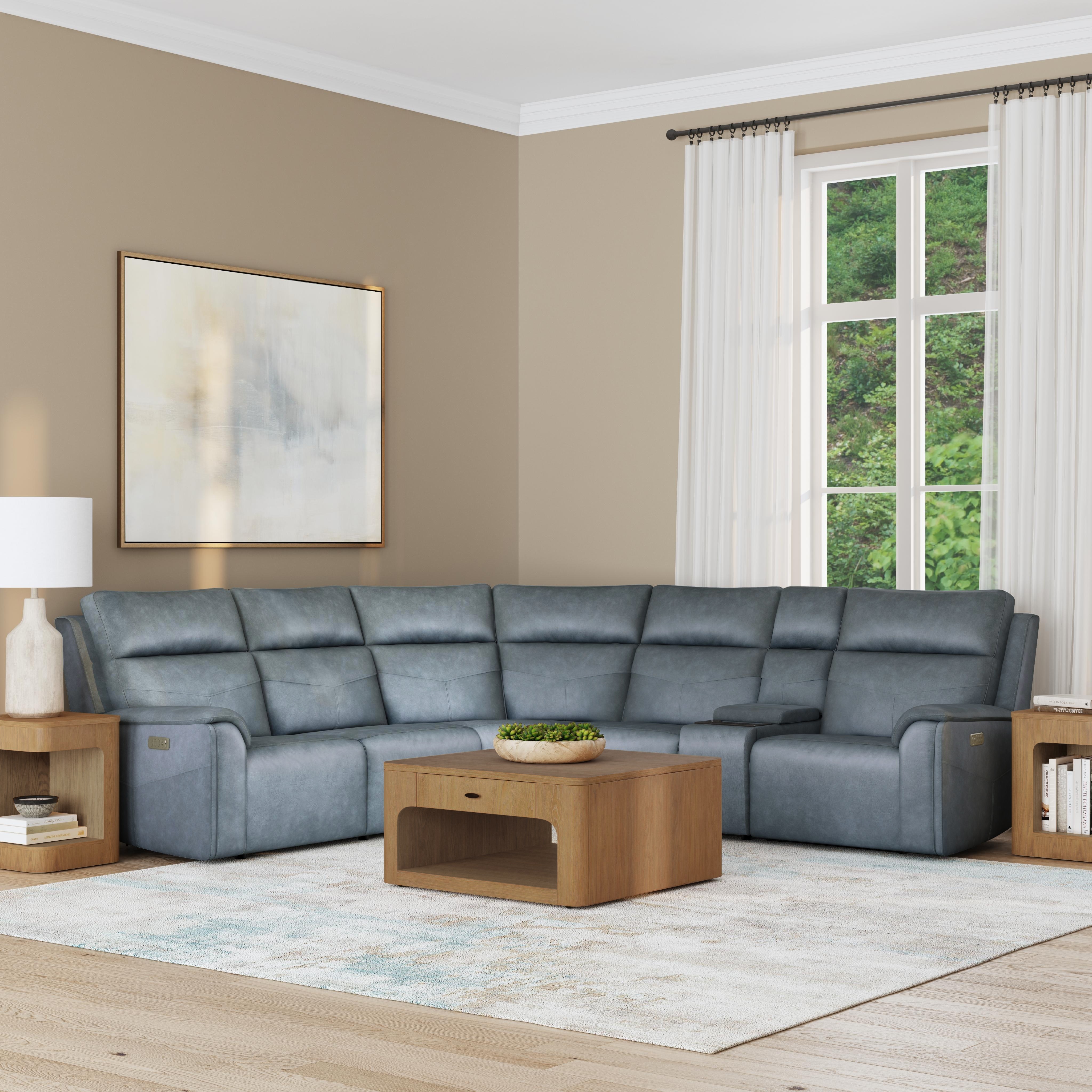 Flexsteel Power Reclining Sectional with Power Headrest, Lumbar, Heat, and Massage 1592-SECTPH-38640