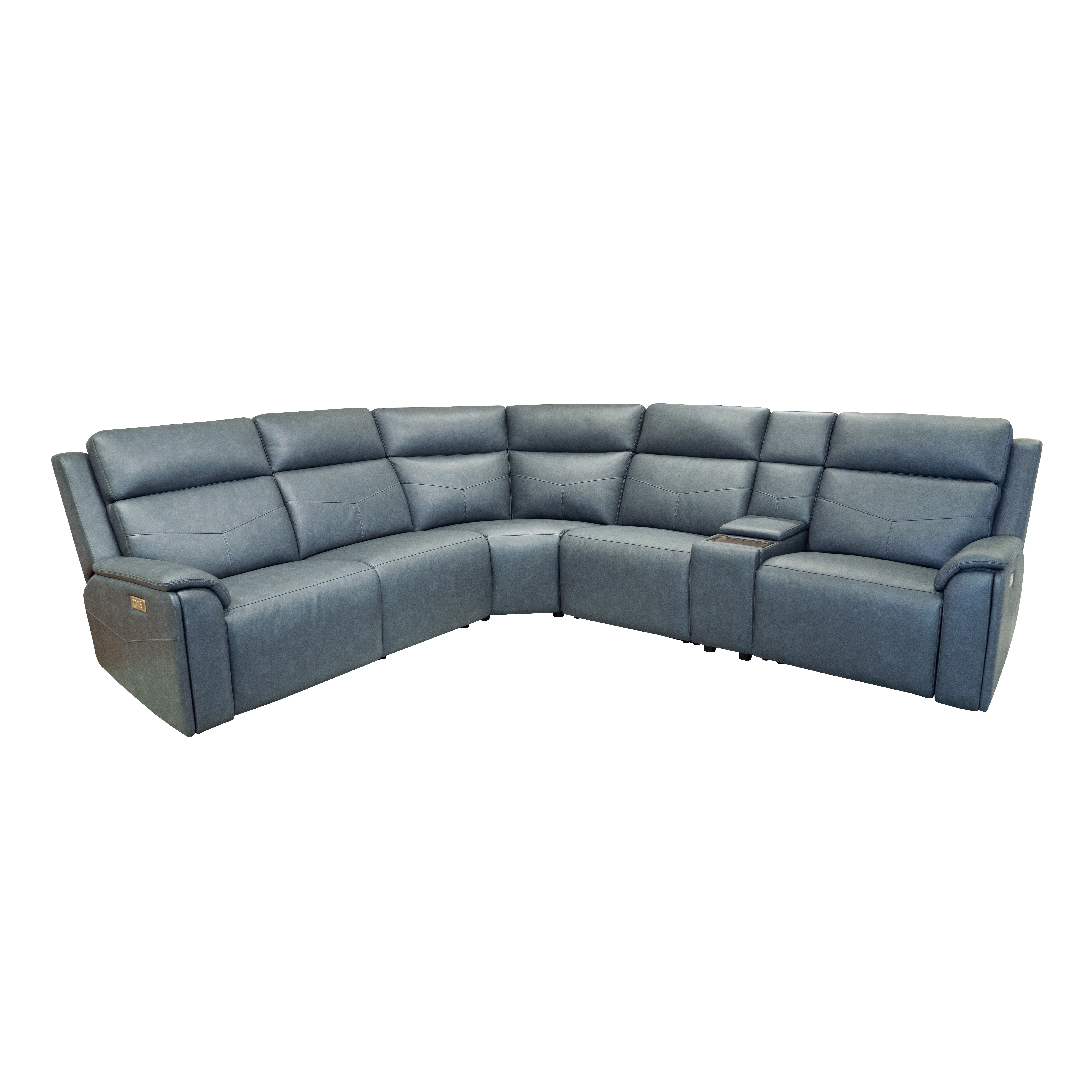 Flexsteel Power Reclining Sectional with Power Headrest, Lumbar, Heat, and Massage 1592-SECTP5-38640