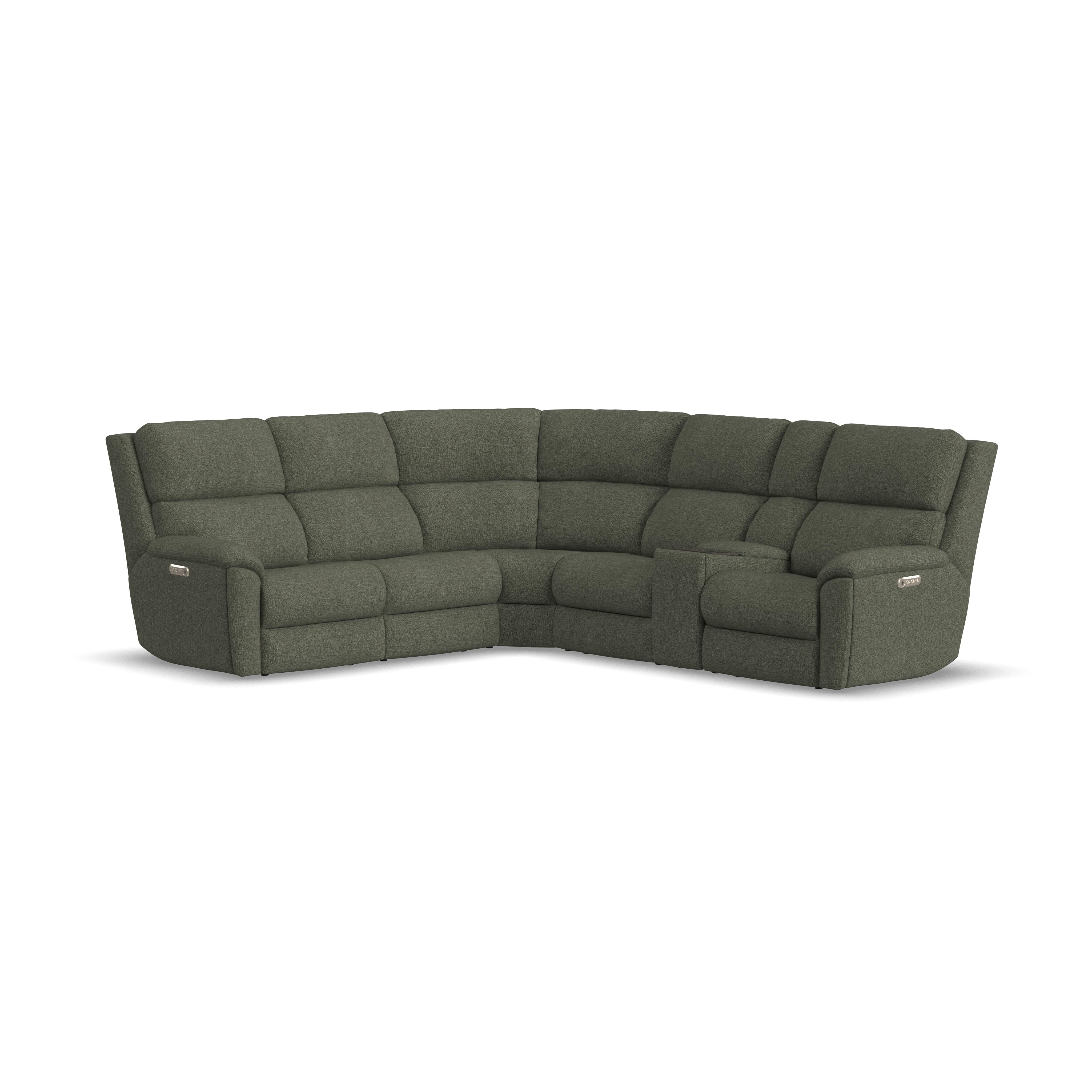 Flexsteel Power Reclining Sectional with Power Headrest and Lumbar S2865-SECT