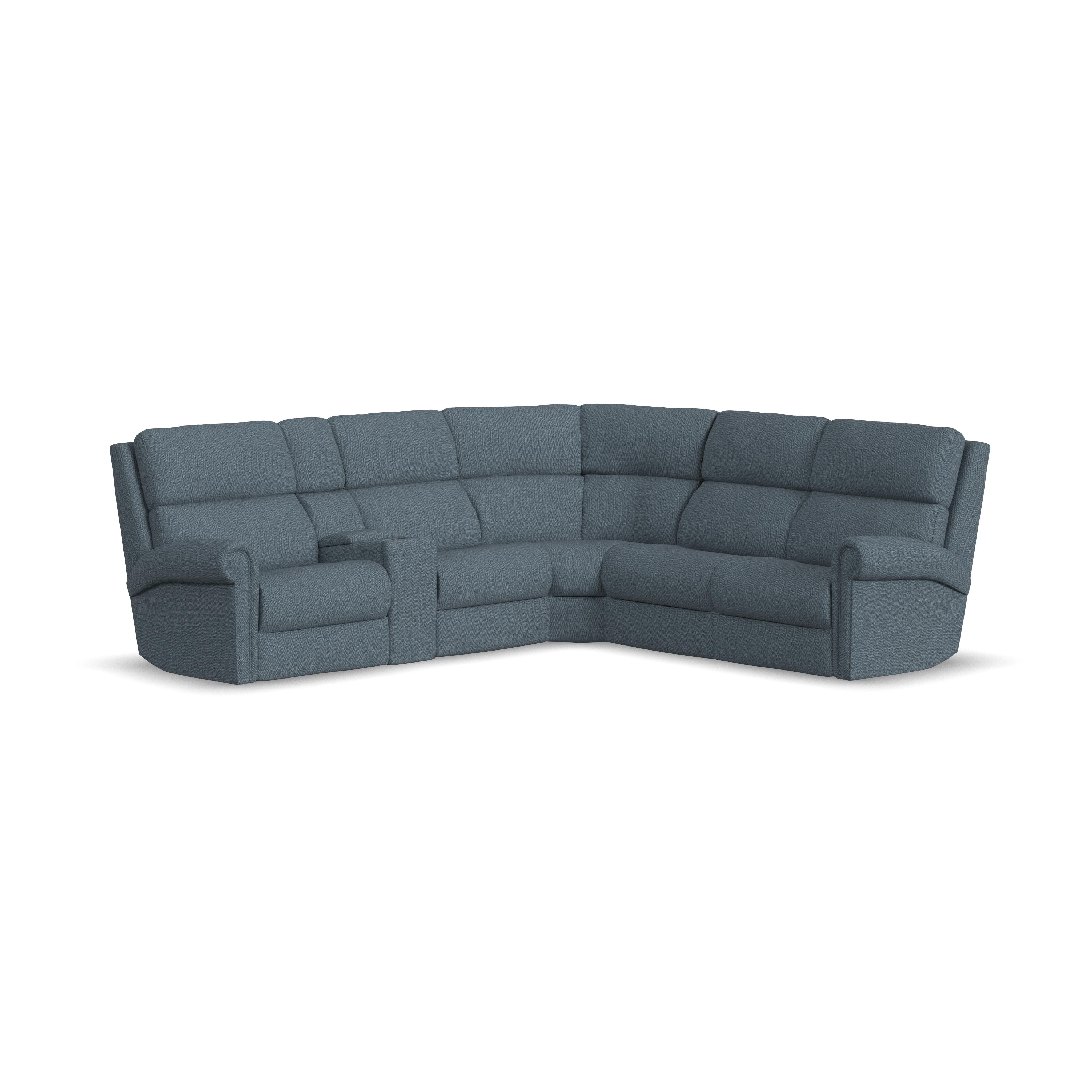 Flexsteel Power Reclining Sectional with Power Headrest and Lumbar 2872-SECTL