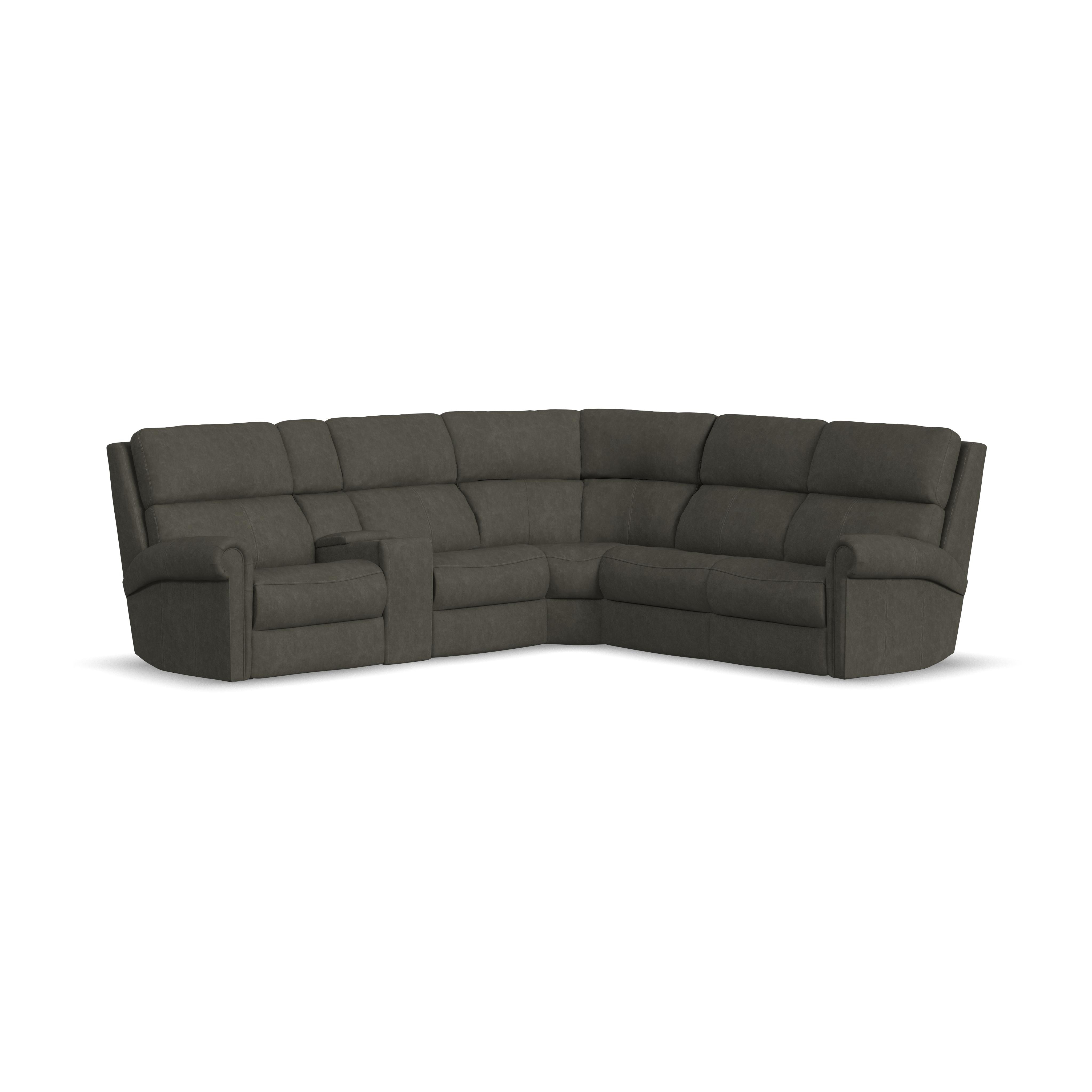 Flexsteel Power Reclining Sectional with Power Headrest and Lumbar B3872-SECTL