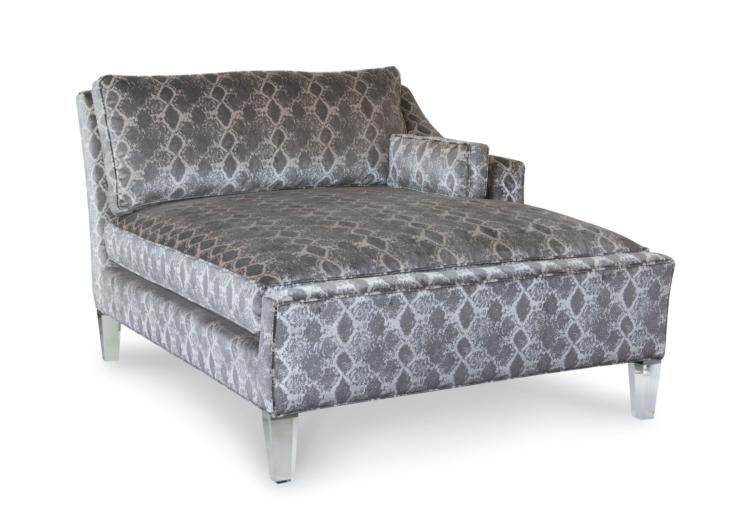 Laine One Arm Chaise With Acrylic Legs 8071-09L/R