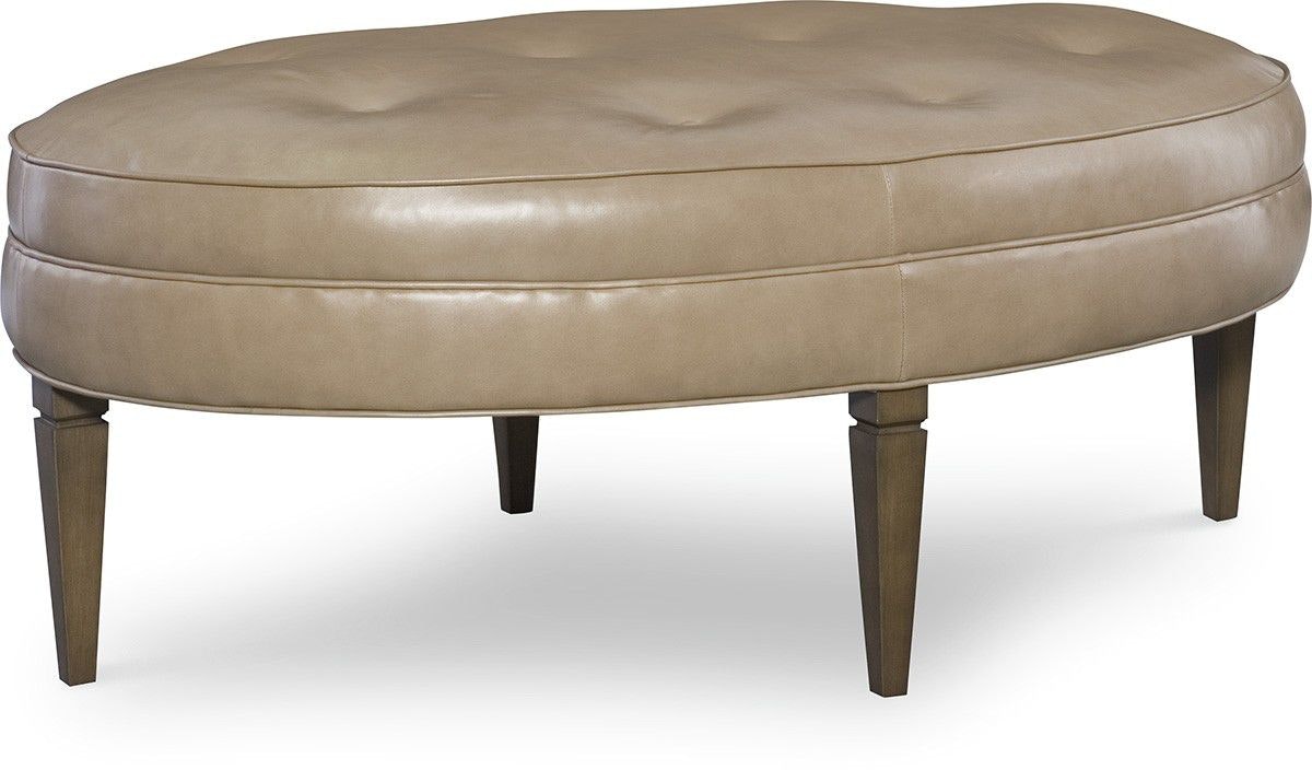 Laine Leather Oval Ottoman L71-07