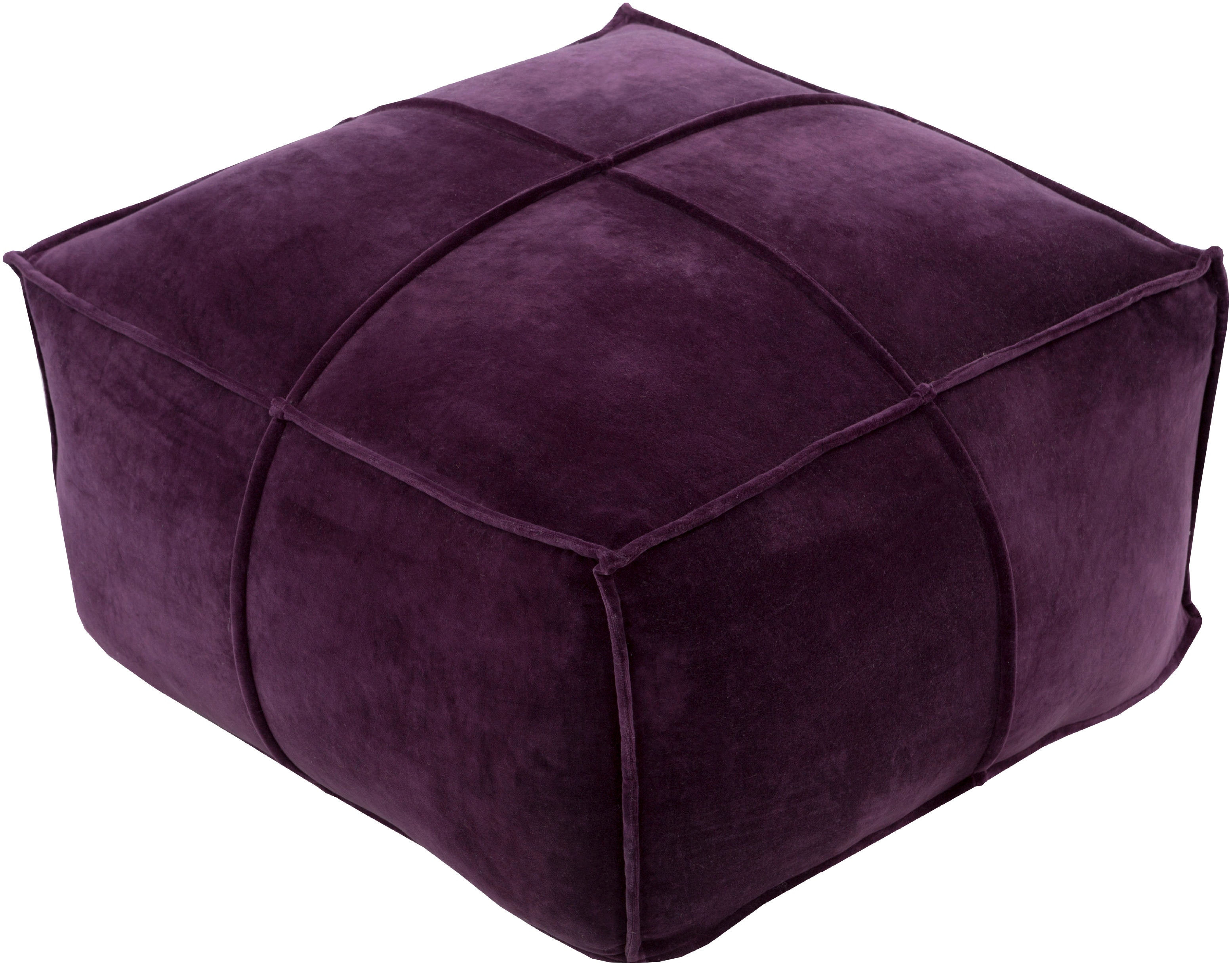 Surya Cotton Velvet 24 x 24 x 13 Pouf CVPF006-242413