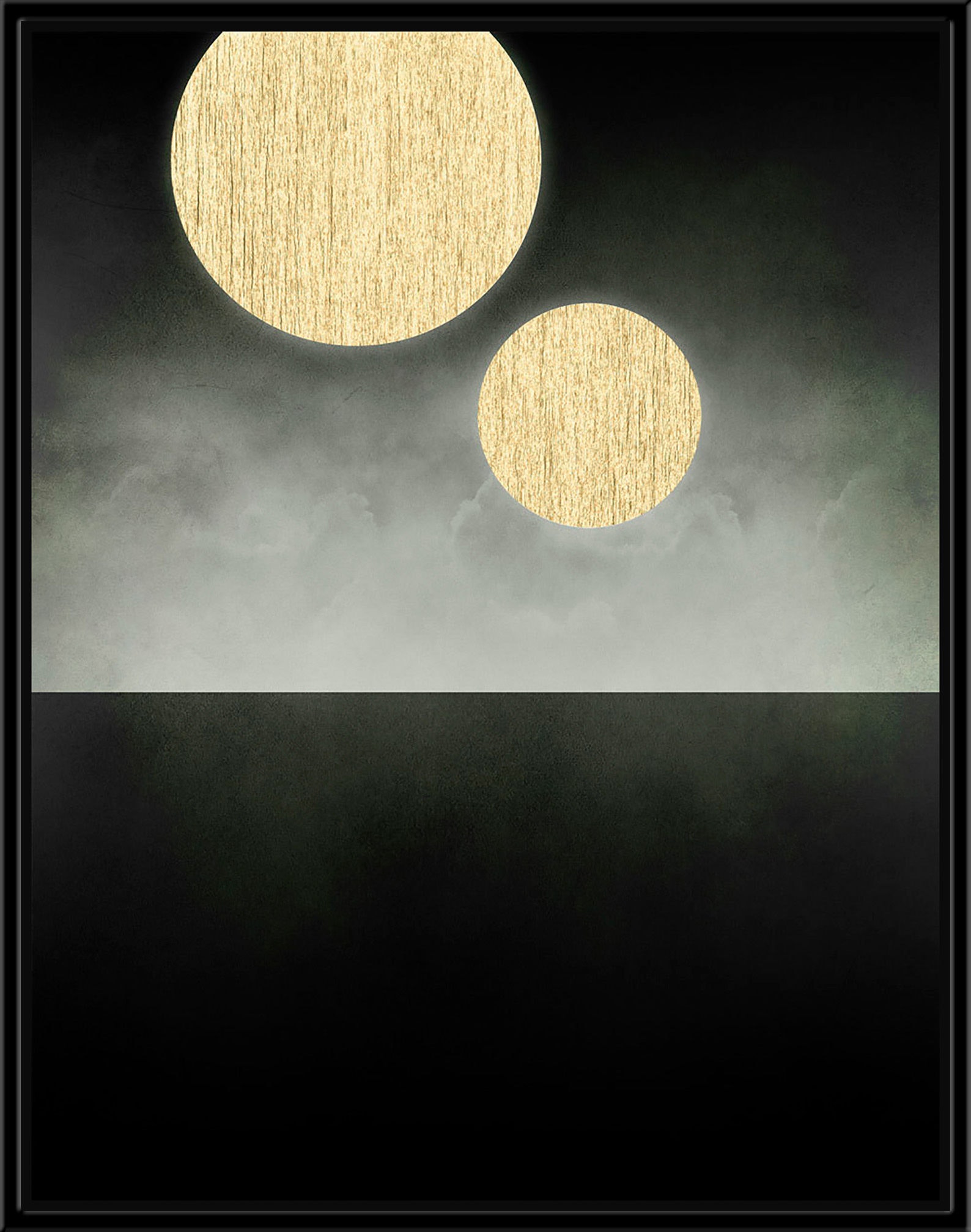 Surya Double Moon (Gold) - Wall Art IS904E-001