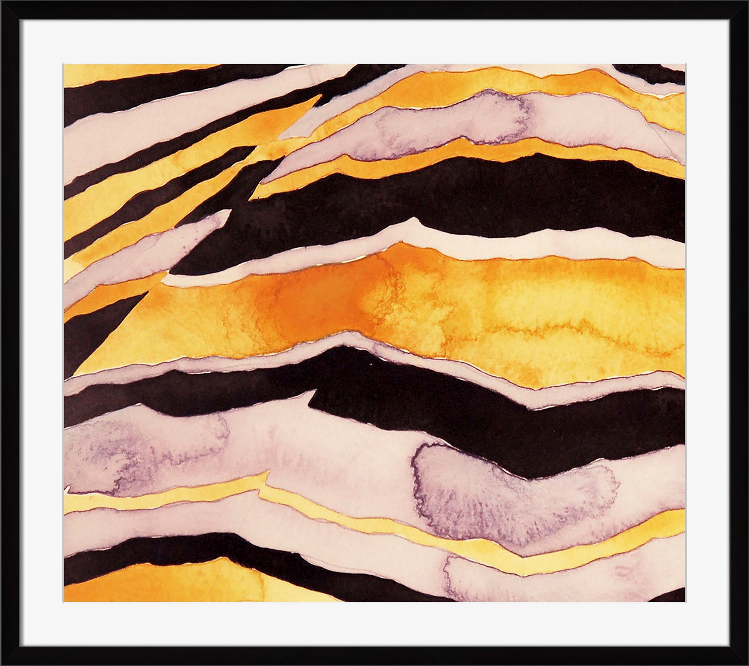 Surya Ochre Stripe Pair I - Wall Art KR124A-001