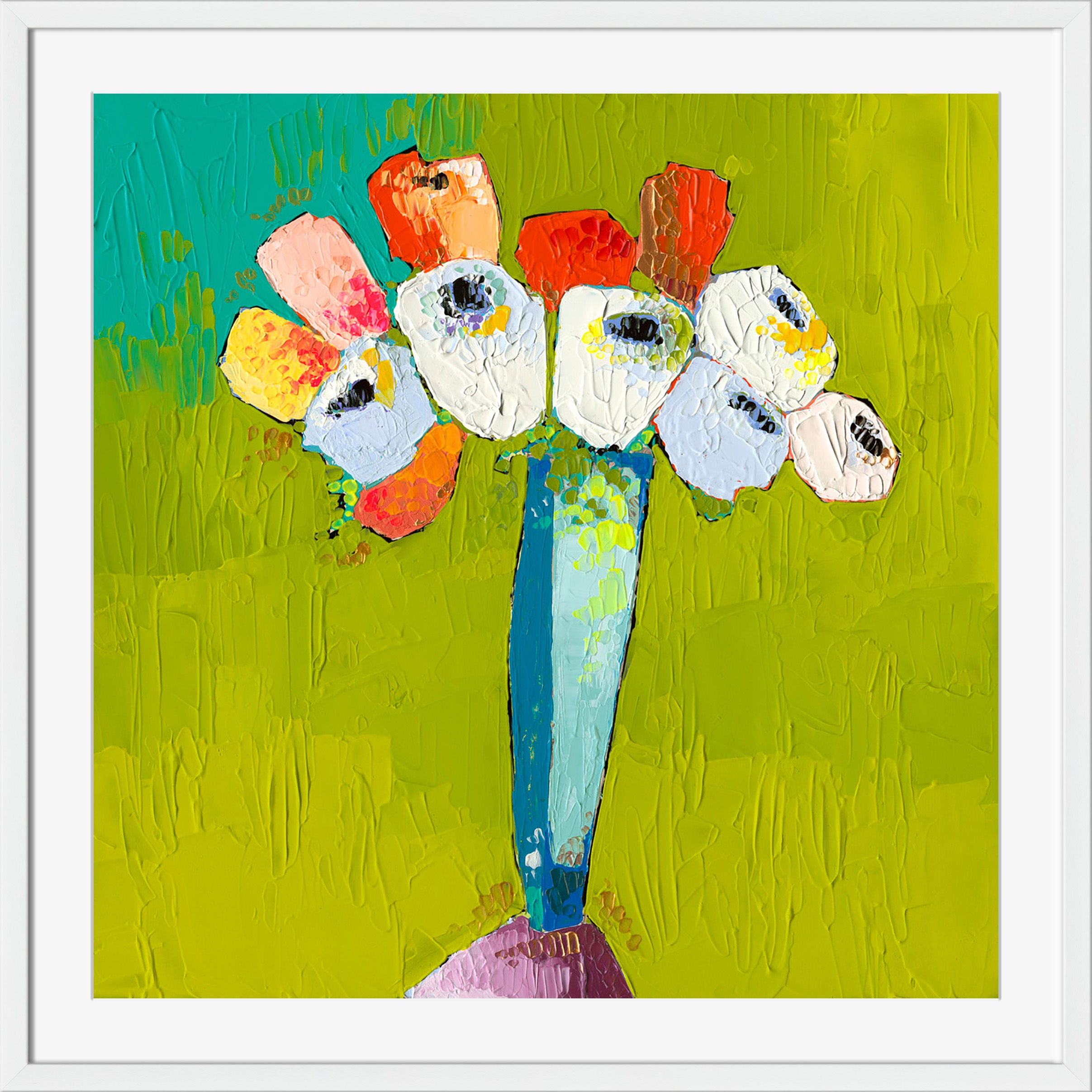 Surya Flowers on Green - Wall Art MK103A-001
