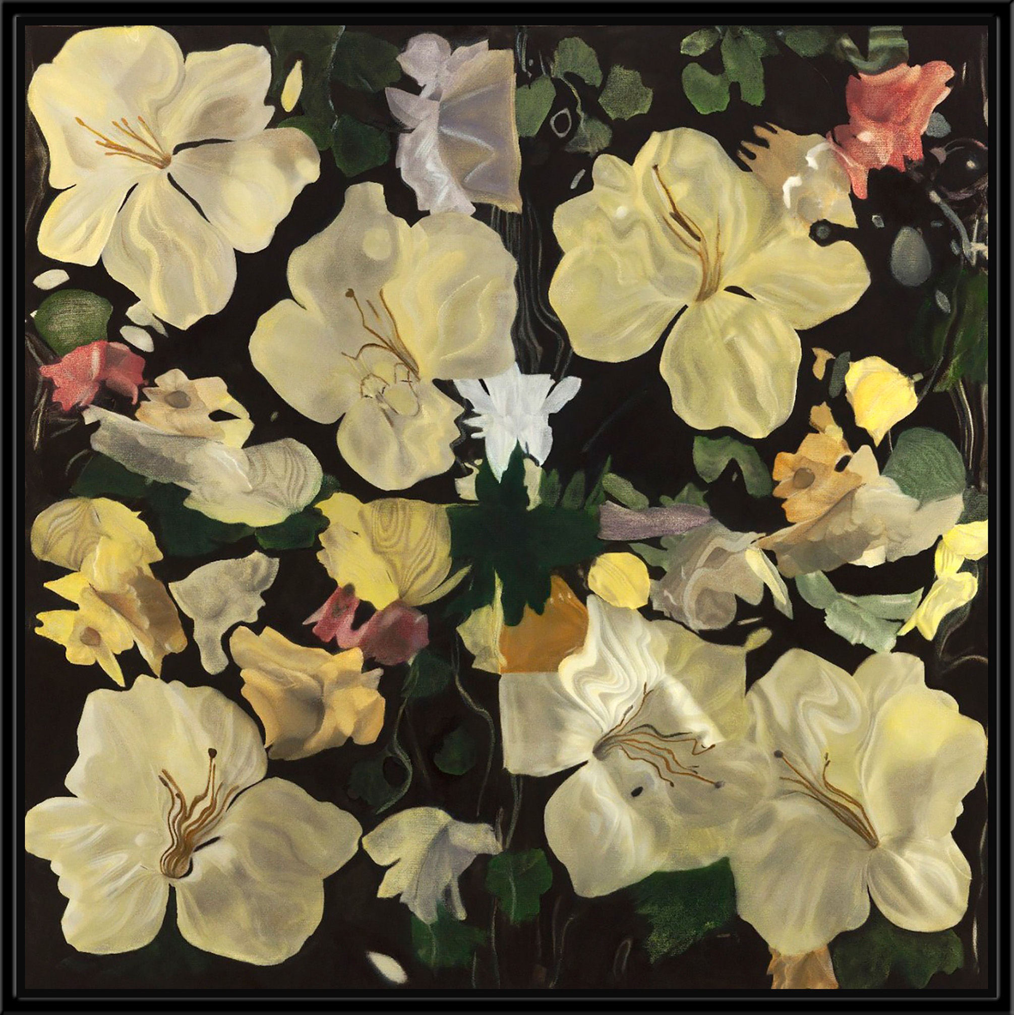Surya Magnolias On Black - Wall Art PN103A-001