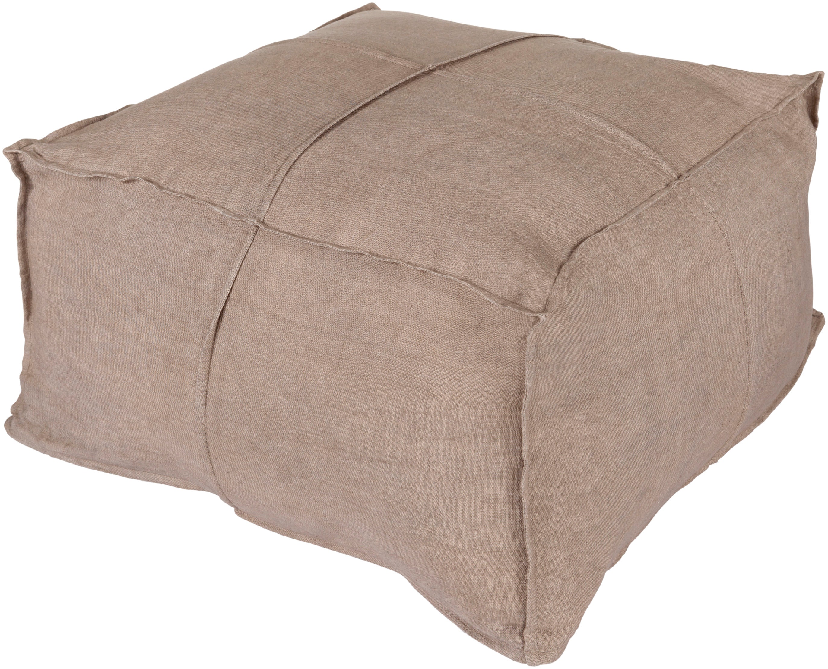 Surya Solid Linen 24 x 24 x 13 Pouf SLPH-002