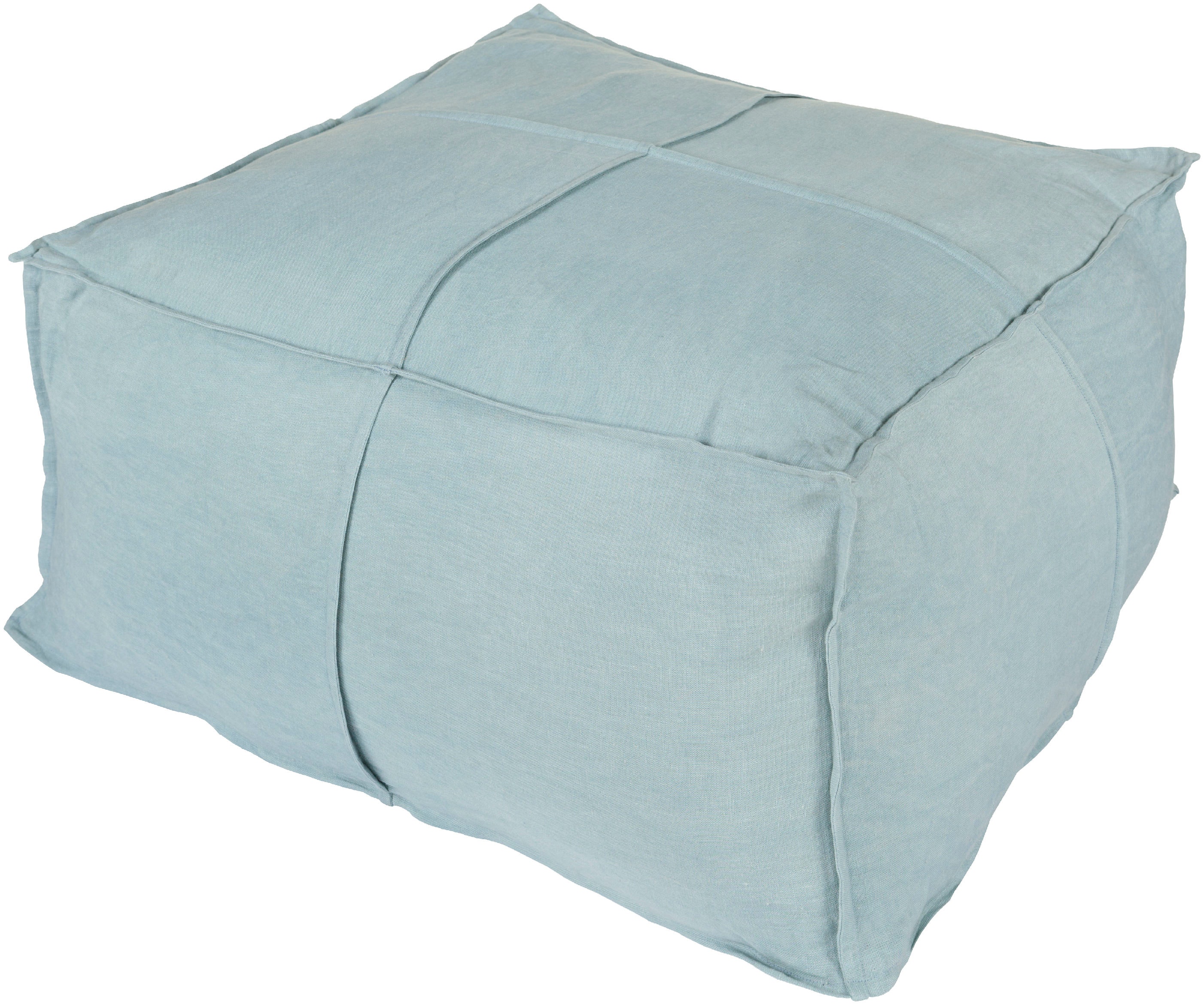 Surya Solid Linen 24 x 24 x 13 Pouf SLPH-003