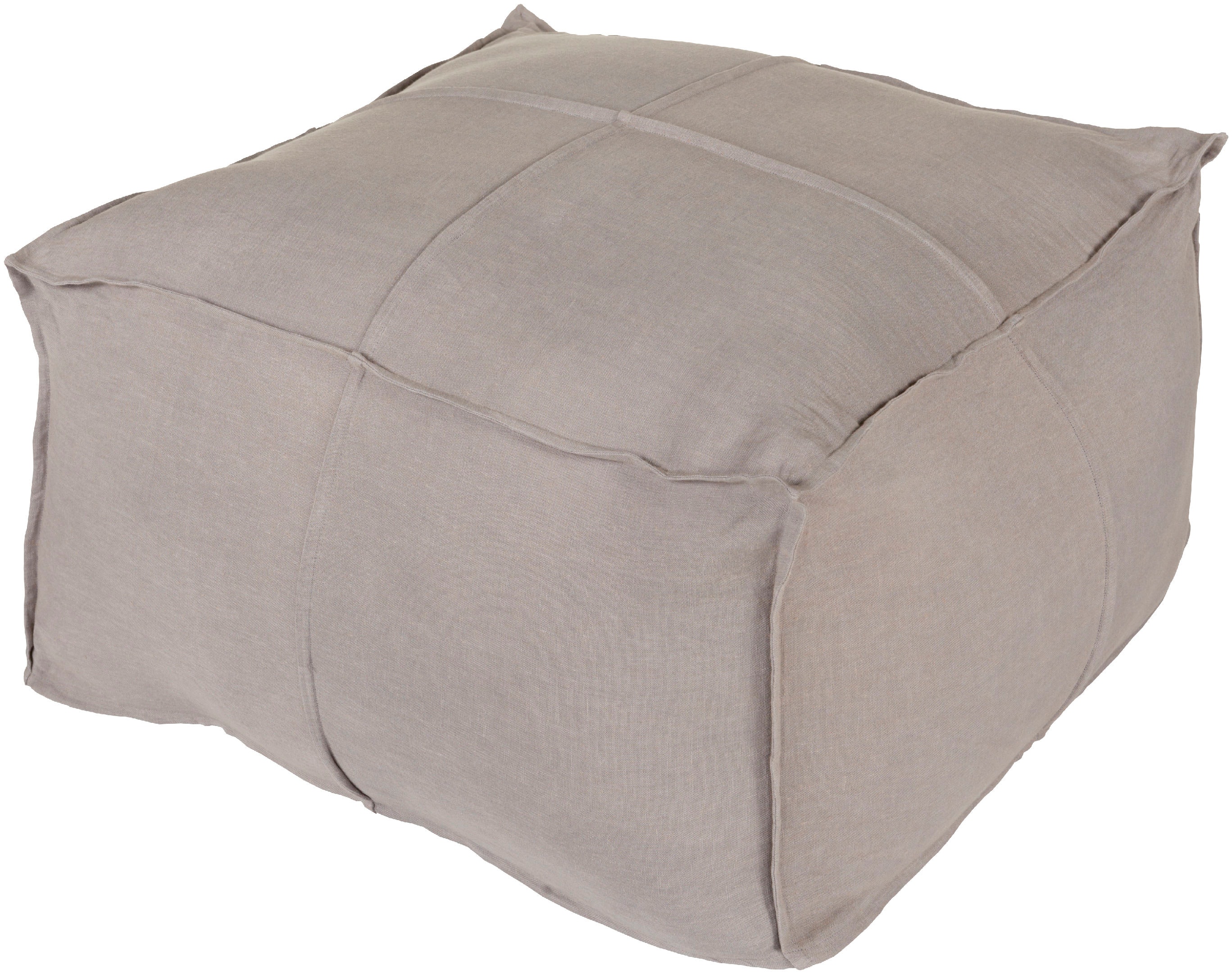 Surya Solid Linen 24 x 24 x 13 Pouf SLPH-004