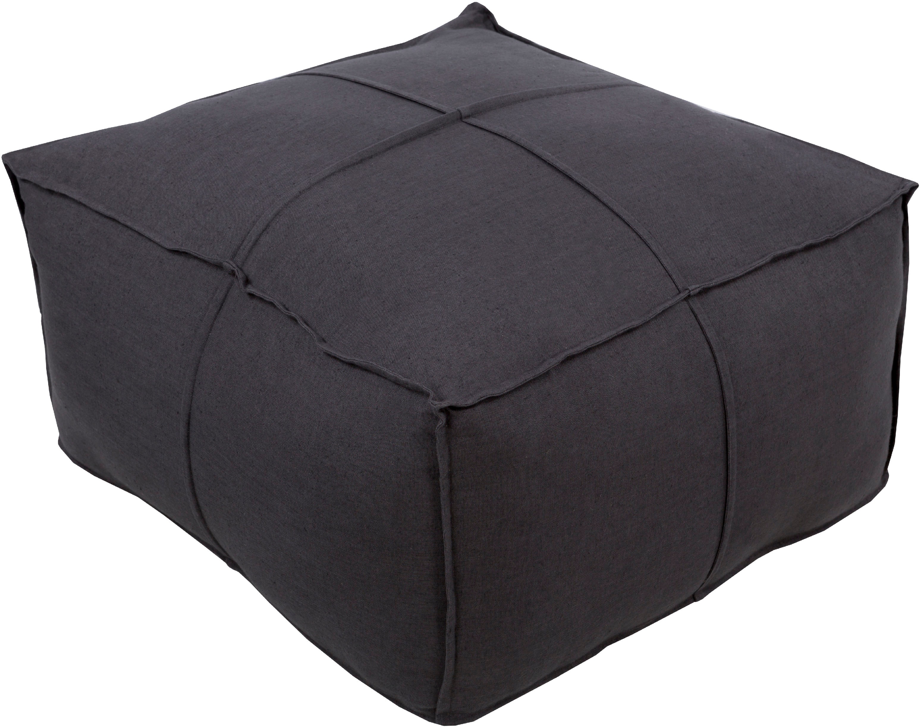 Surya Solid Linen 24 x 24 x 13 Pouf SLPH009-242413