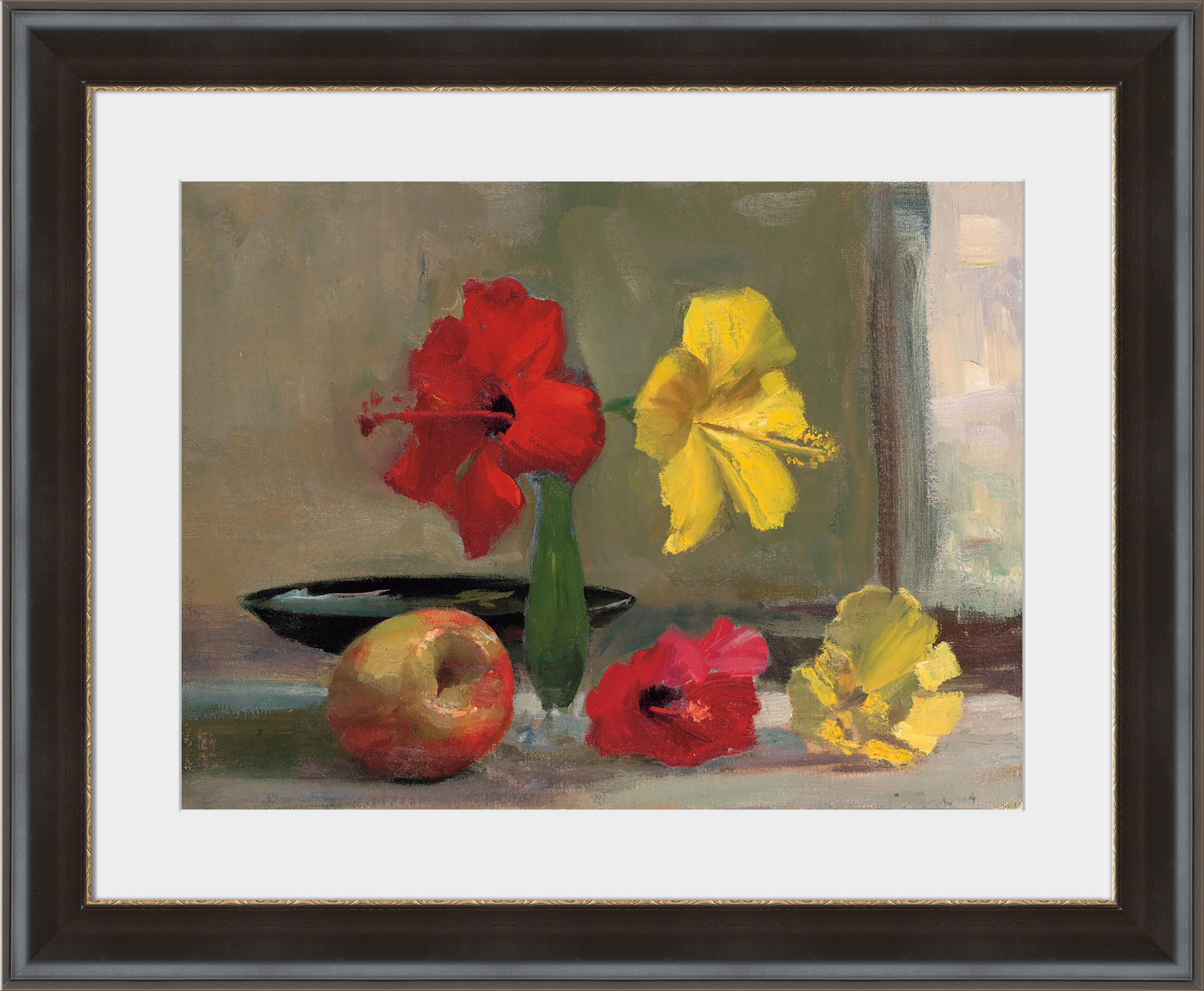 Surya Yellow Hibiscus with Apple - Wall Art SP114A-001