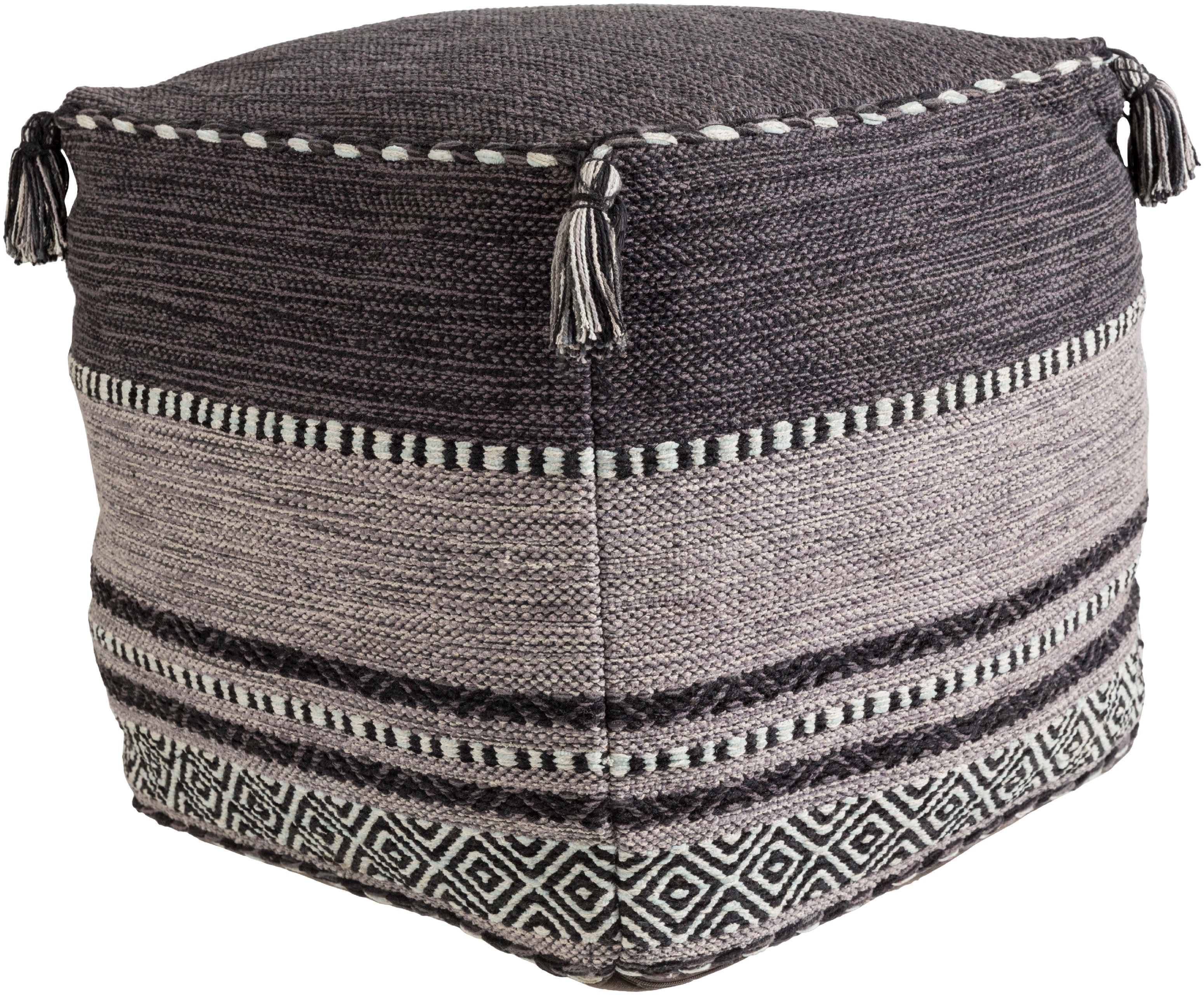 Surya Trenza 18 x 18 x 18 Pouf TZPF003-181818