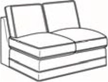 MicroD PDS2 Armless Loveseat PDS2 Armless Loveseat