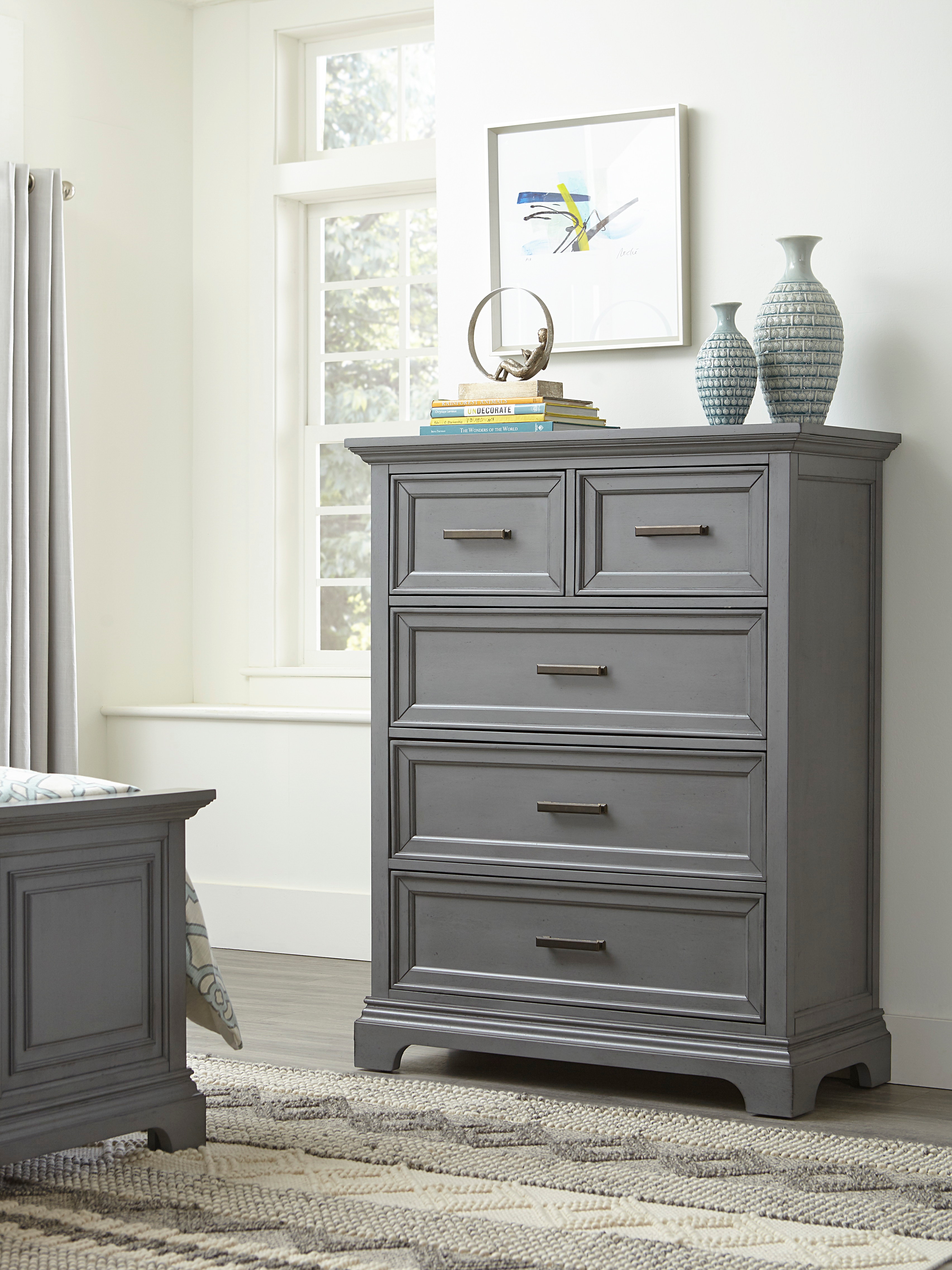 John Thomas 5-Drawer Chest in Mineral Gray BD44-3005
