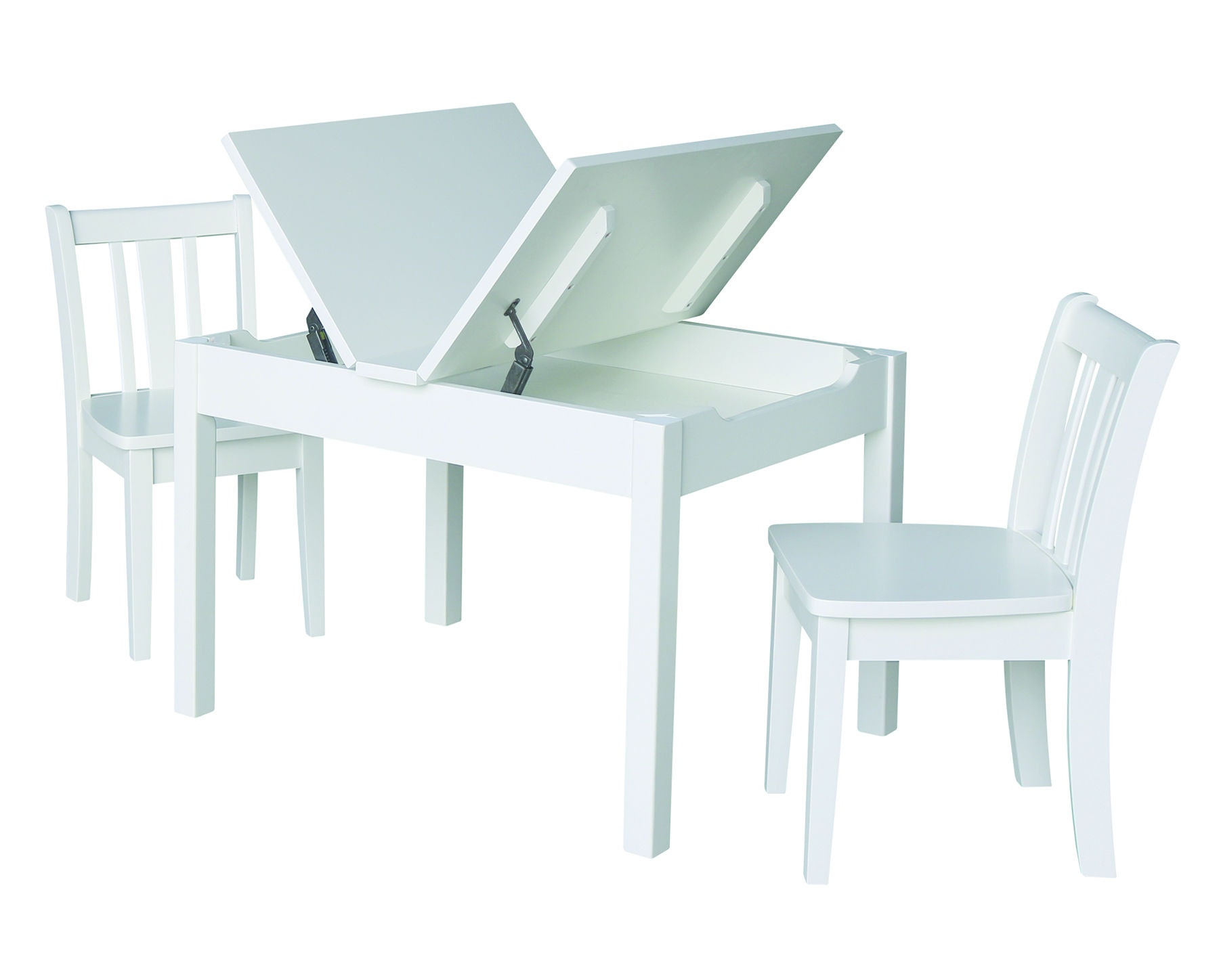 John Thomas Mission Lift Top Storage Table and Chairs in White JT08-2532L / CC08-105