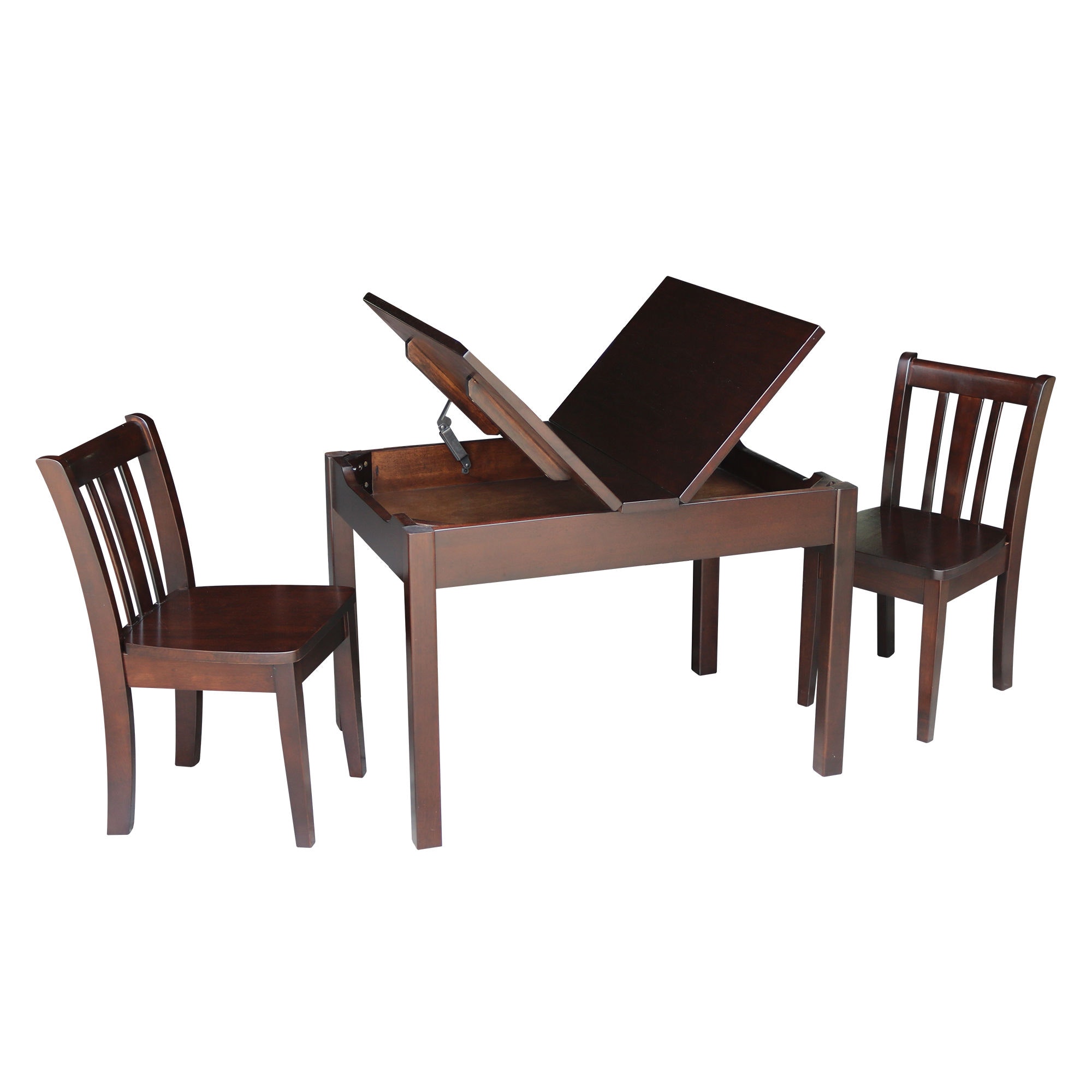 John Thomas Mission Lift Top Storage Table and Chairs in Rich Mocha JT15-2532L / CC15-105