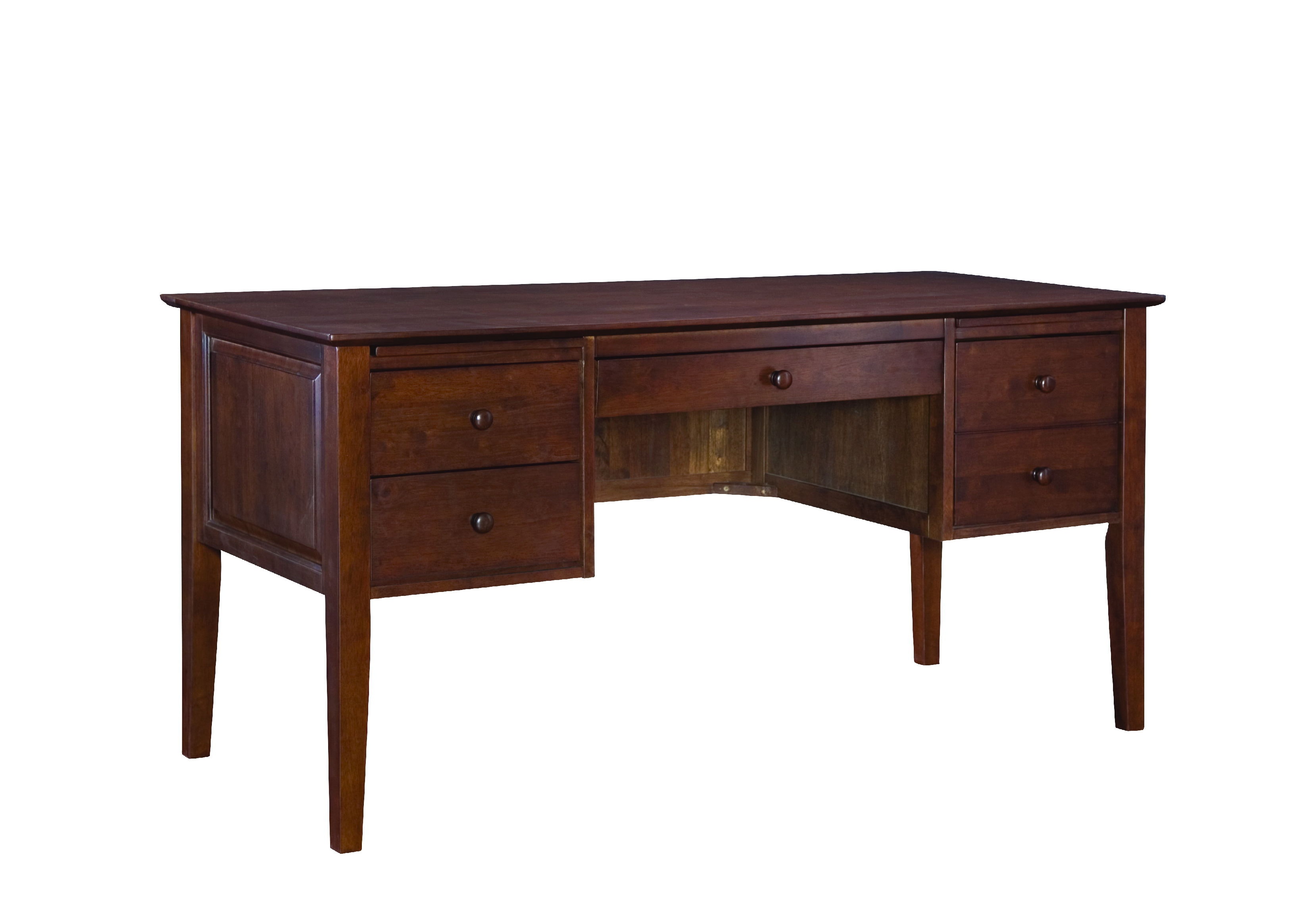 John Thomas 4-Drw Lancaster Executive Shaker Desk in Espresso OF581-60