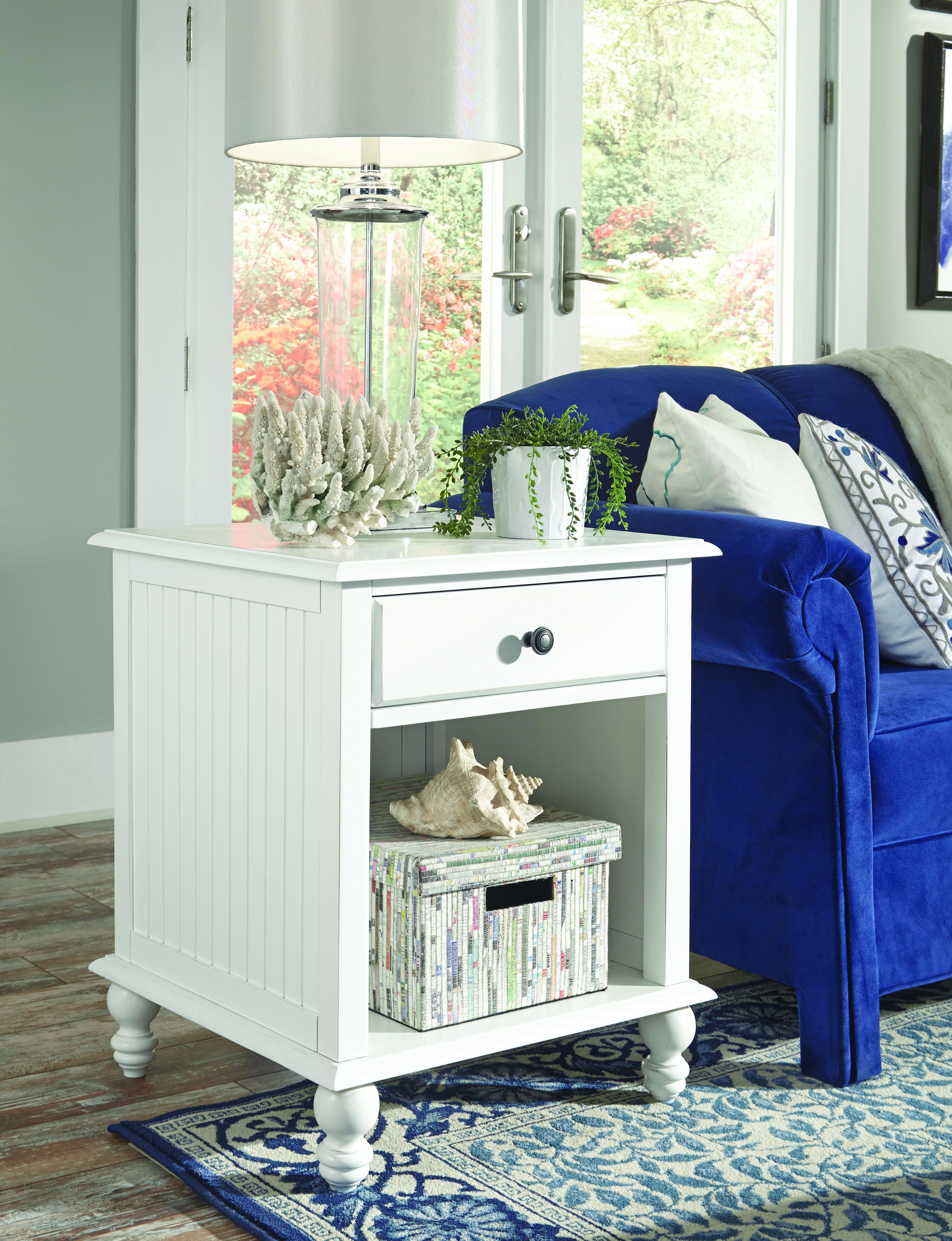 John Thomas End Table  in Beach White OT07-20EB