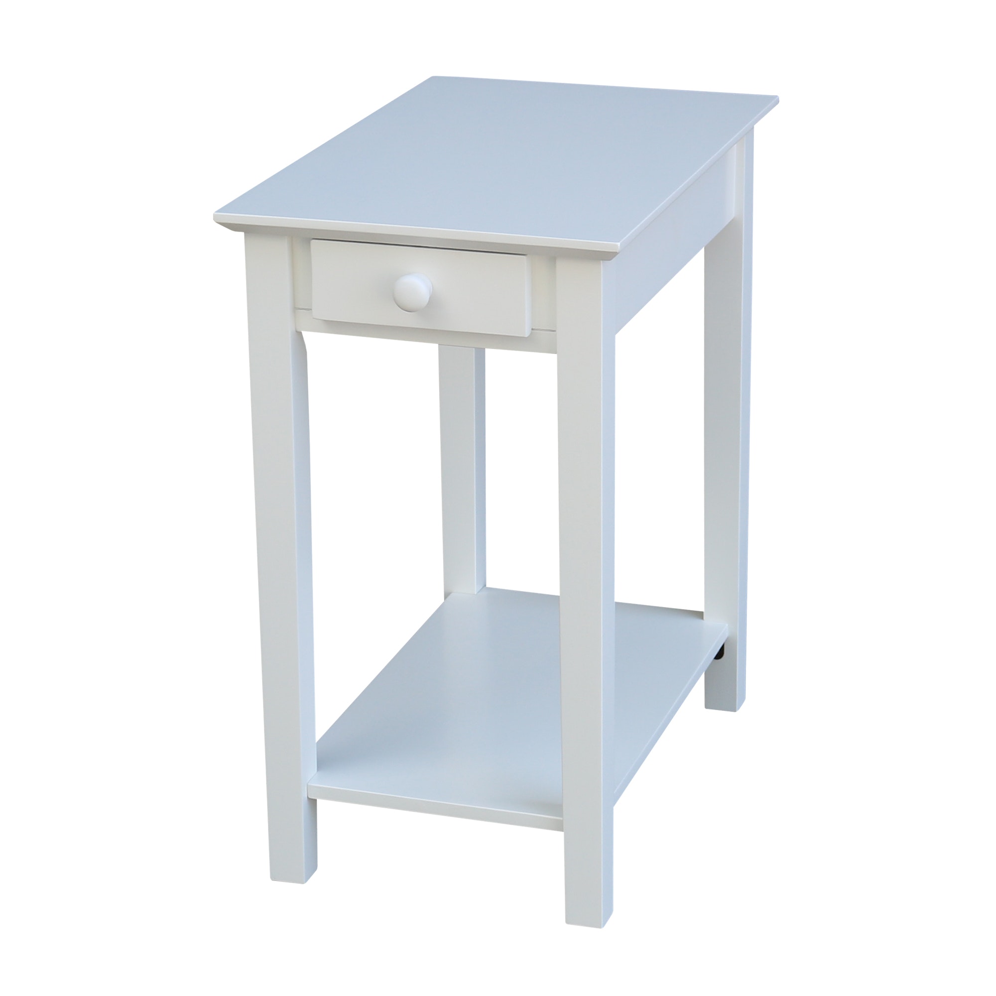 John Thomas Narrow End Table in Pure White OT08-2214