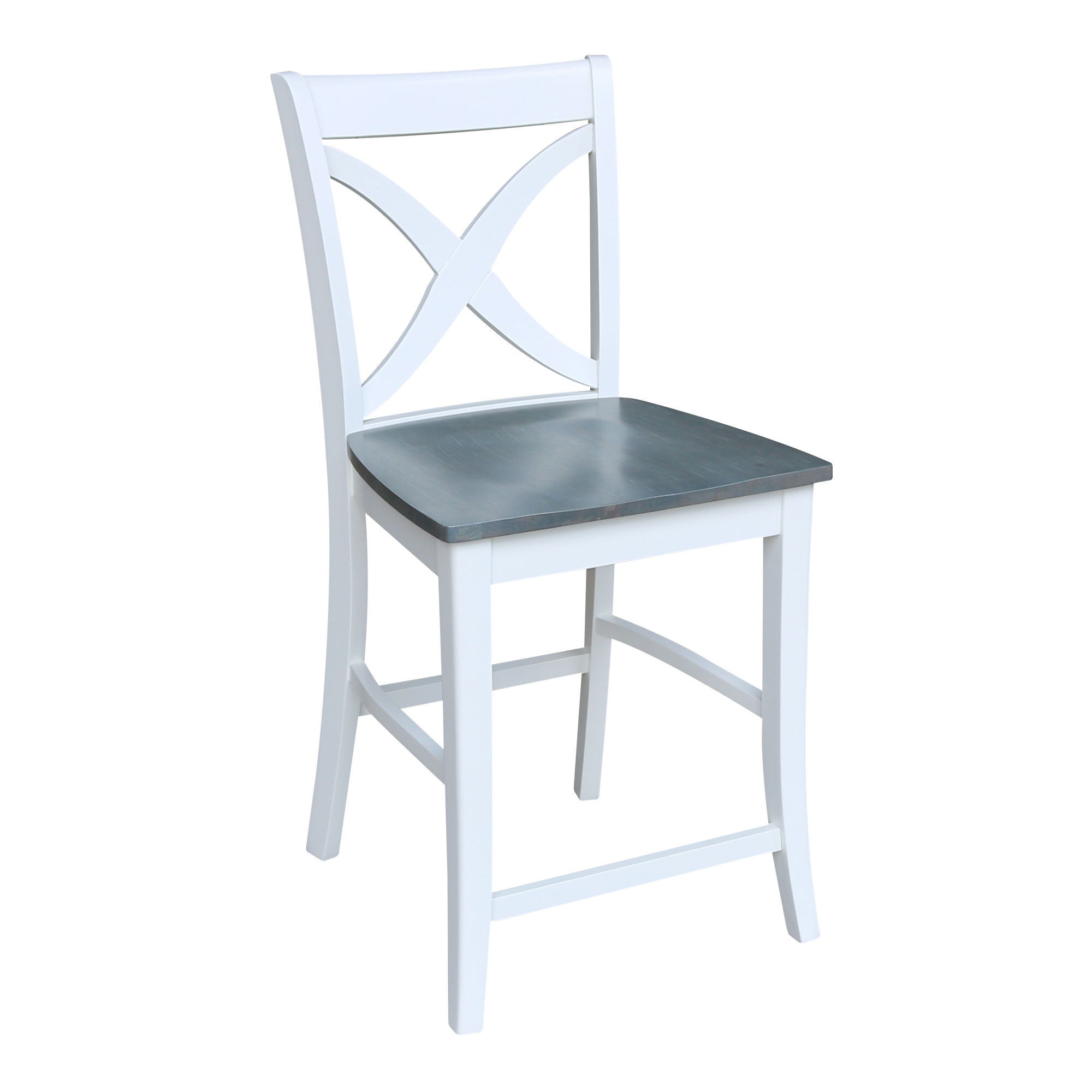 John Thomas Salerno Stool in Heather Gray & White S05-142B