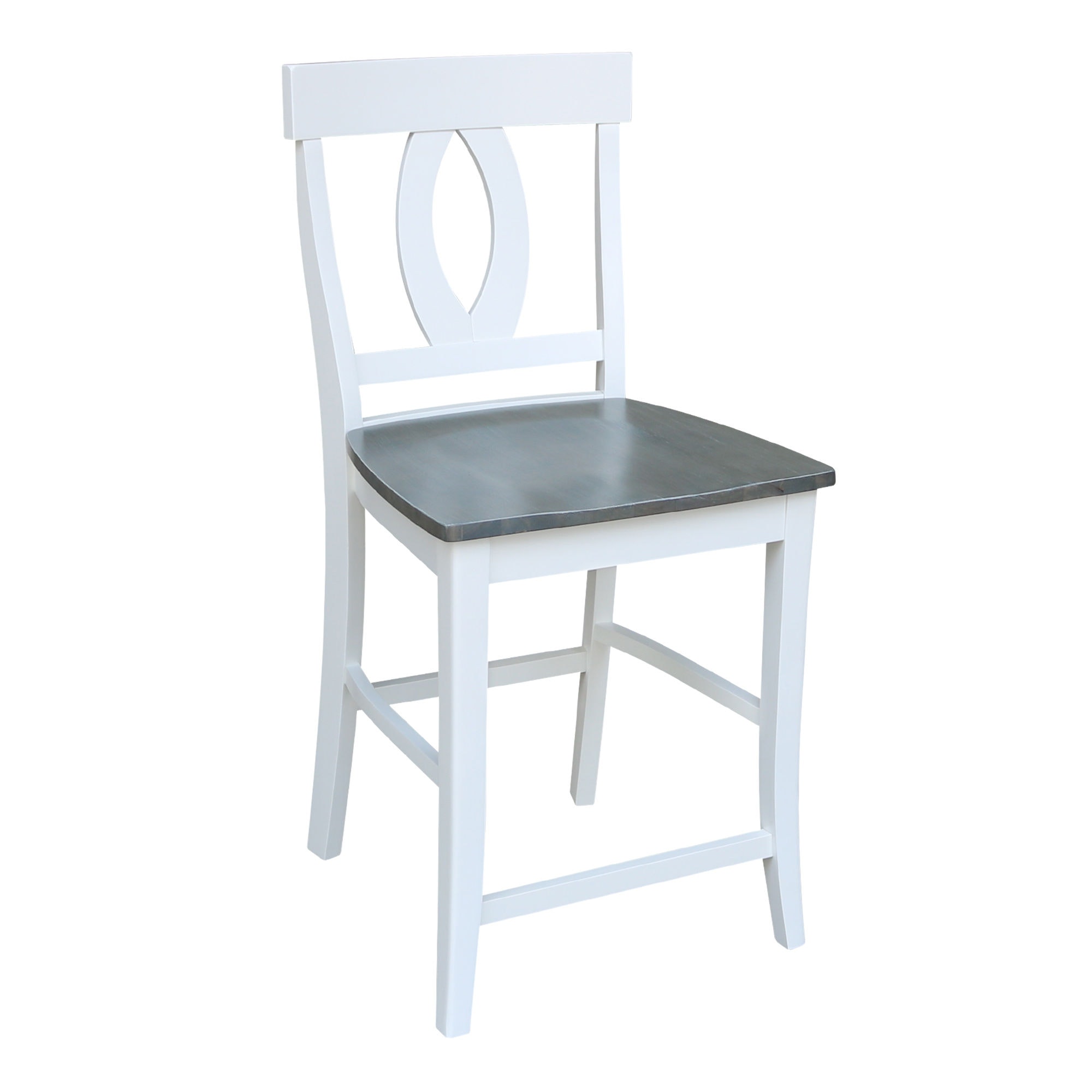 John Thomas Verona Stool in Heather Gray & White S05-1702B