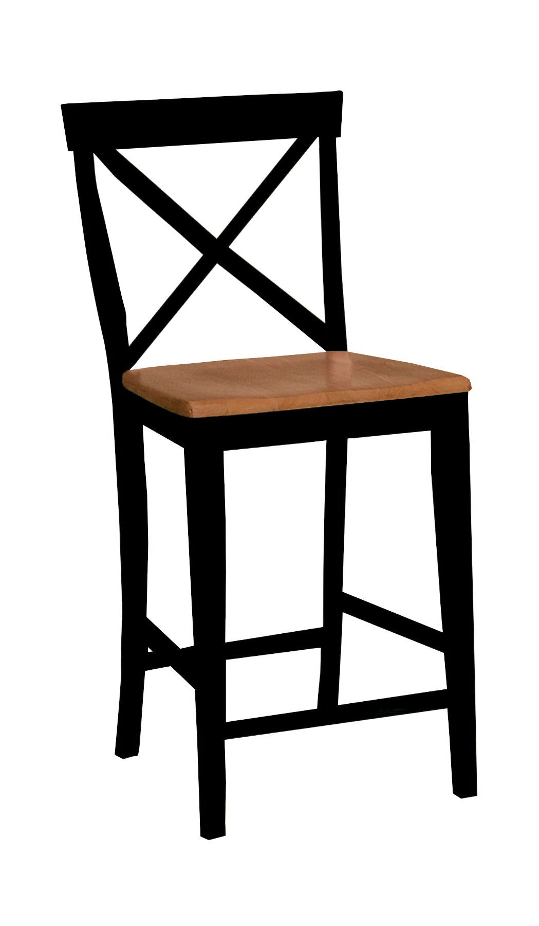 John Thomas X-Back Stool in Black & Cherry S57-6132B