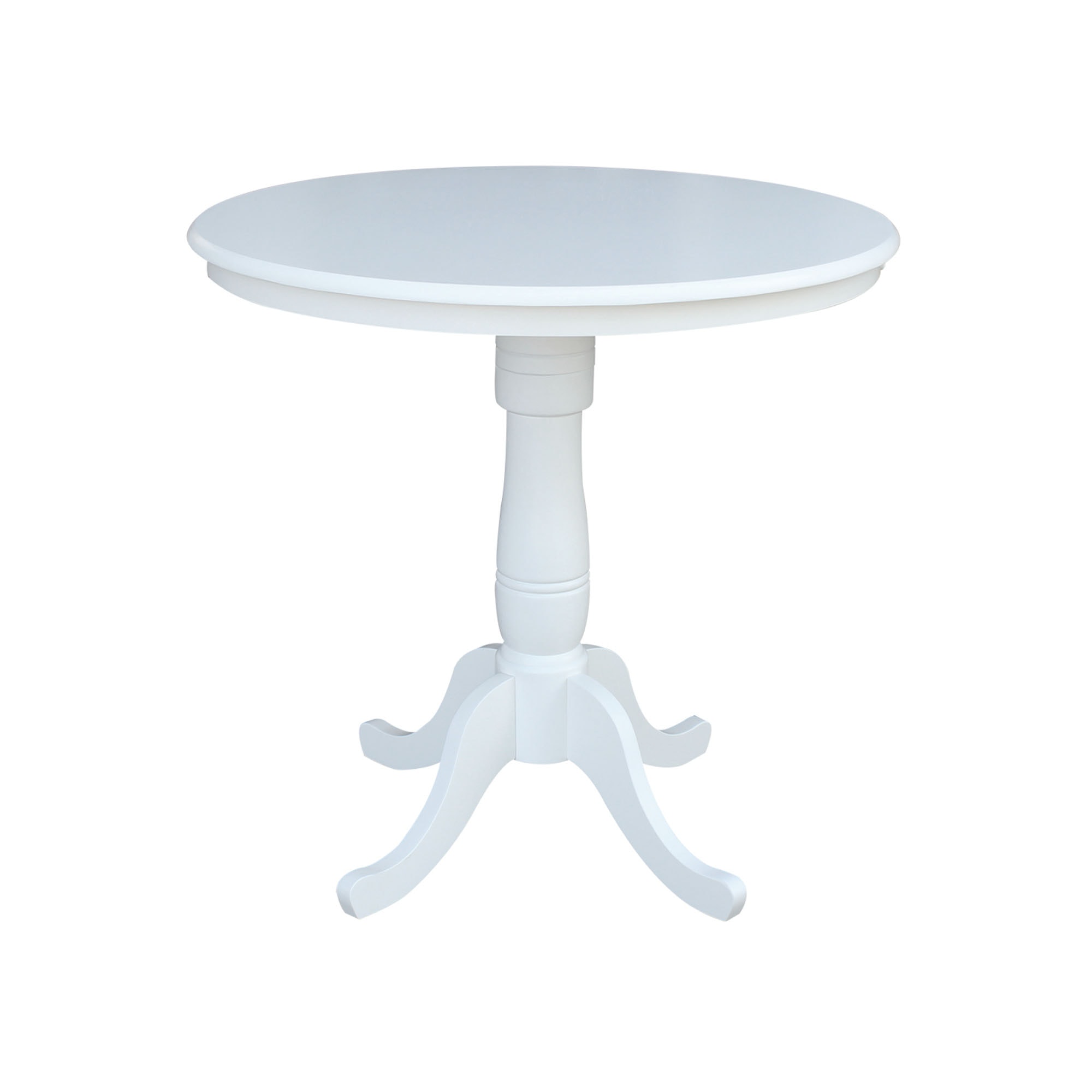 John Thomas 36" Pedestal Table in Pure White T08-36RT/T08-30B/T08-6B