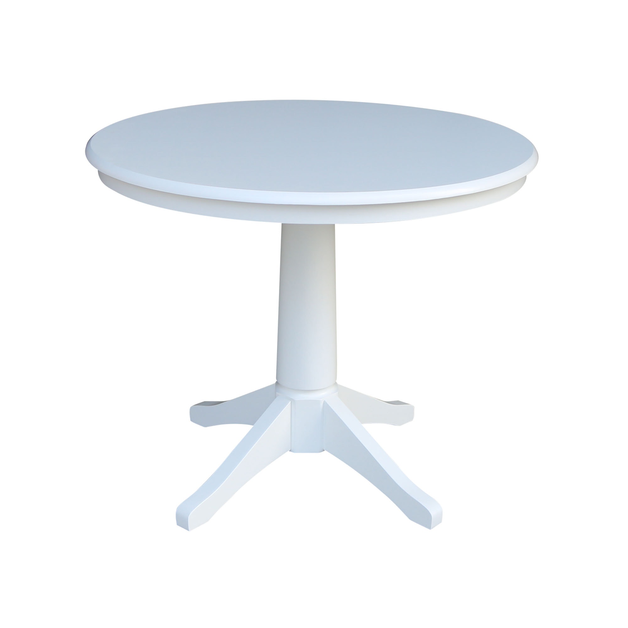 John Thomas 36" Pedestal Table in Pure White T08-36RT/T08-27B
