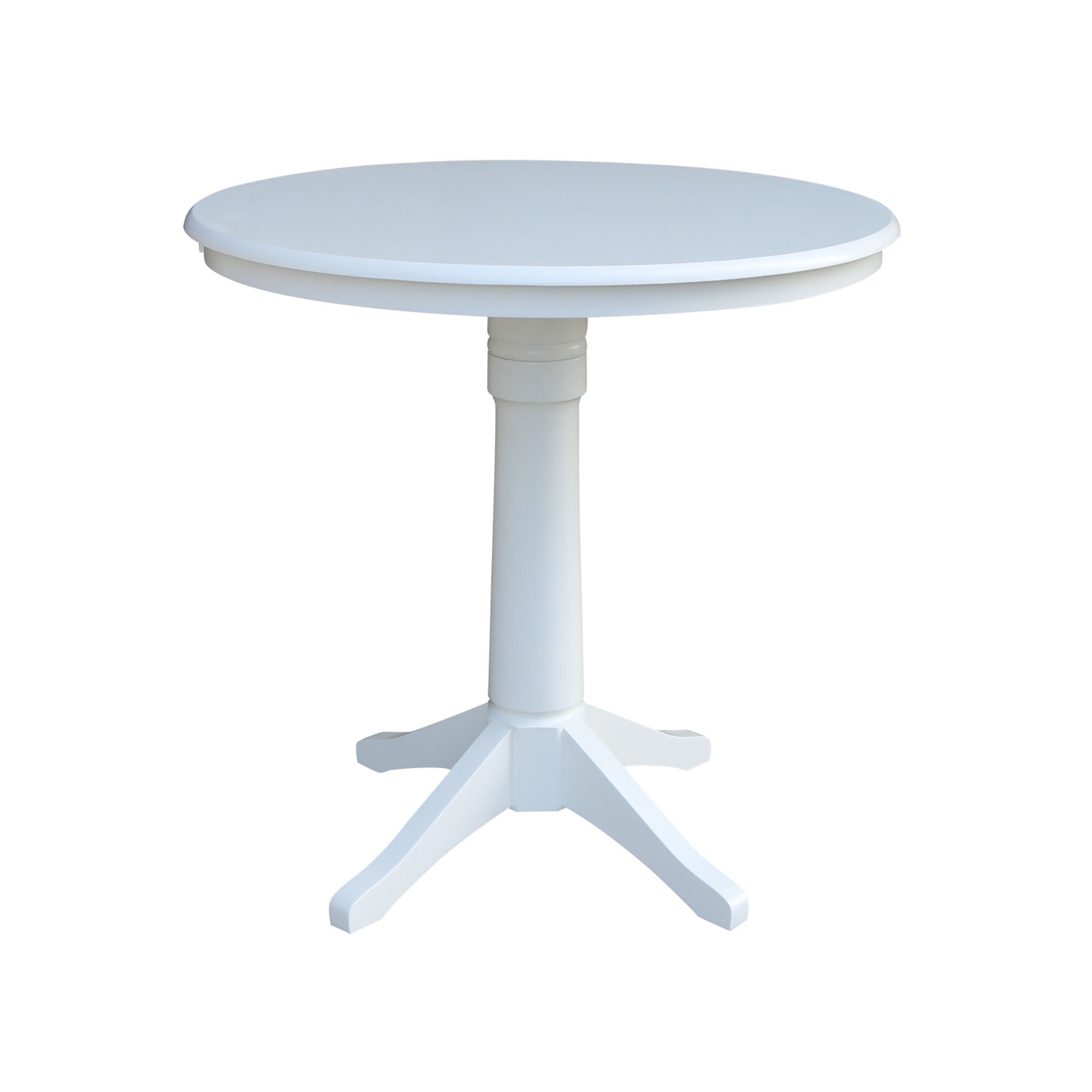 John Thomas 36" Pedestal Table in Pure White T08-36RT/T08-27B/T08-6B