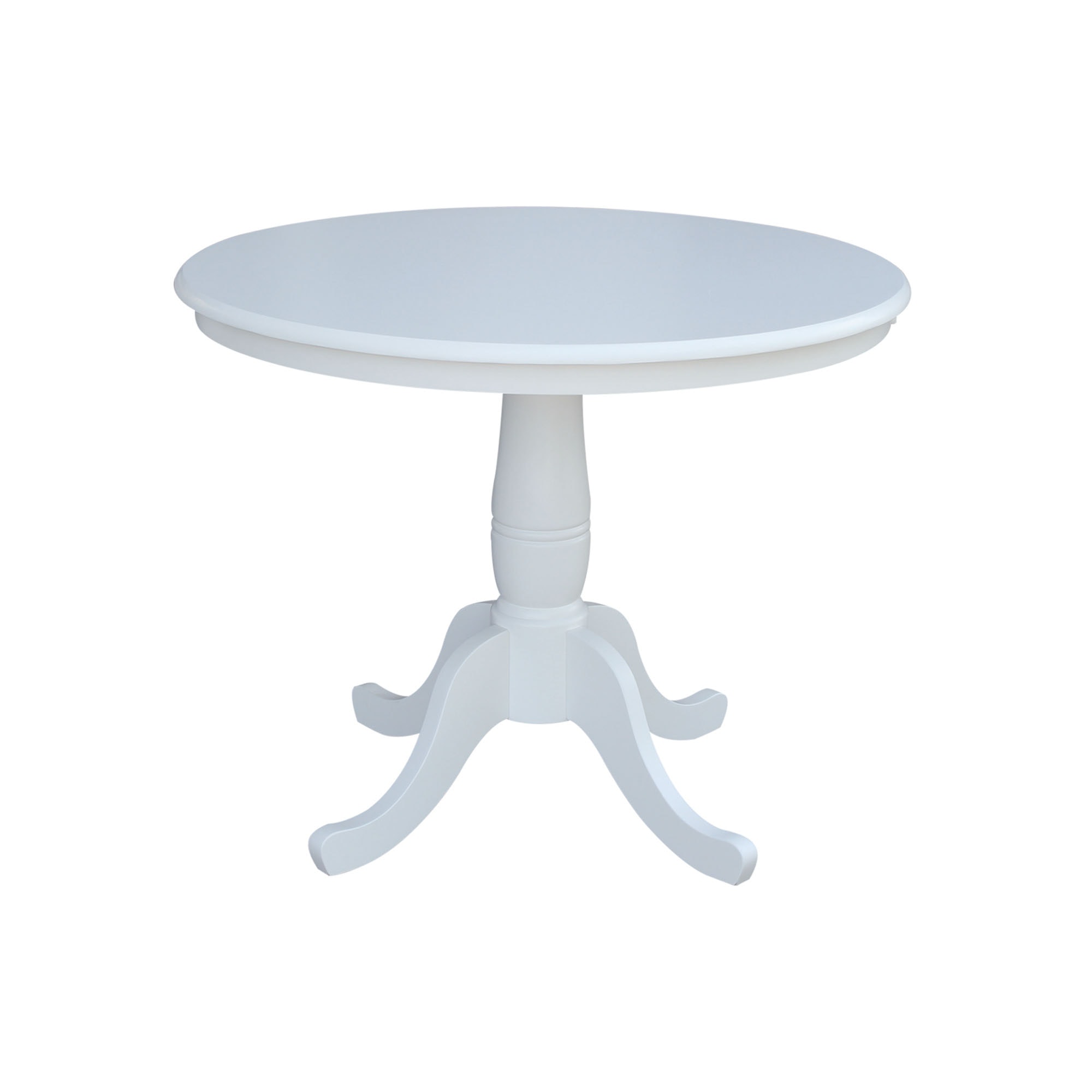 John Thomas 36" Pedestal Table in Pure White T08-36RT/T08-30B