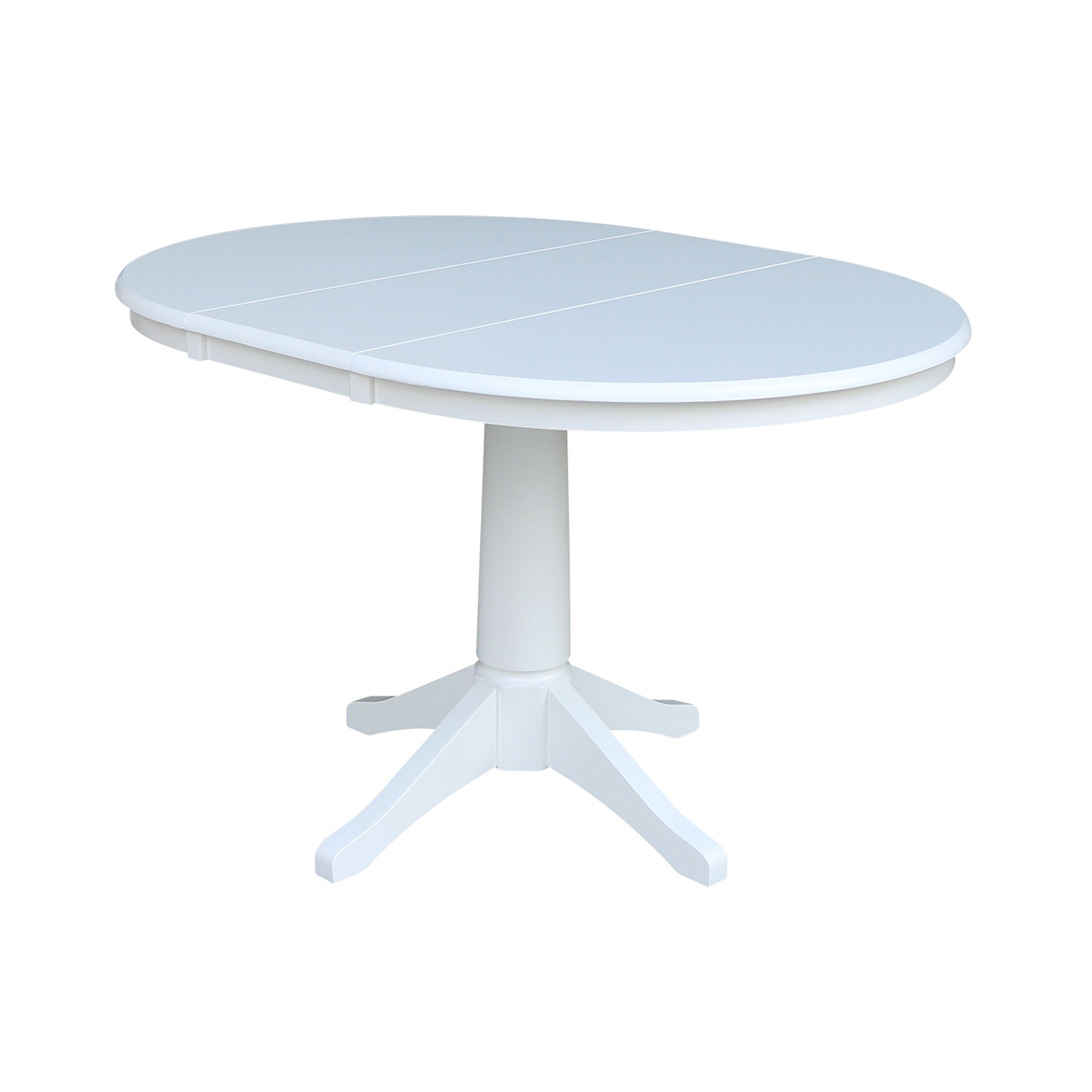 John Thomas Round Extension Table in Pure White T08-36RXT/T08-27B